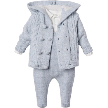 Set sweater+body+overalls