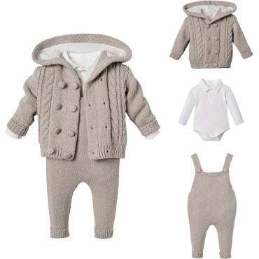 Set sweater+body+overalls