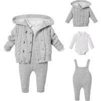 Set sweater+body+overalls