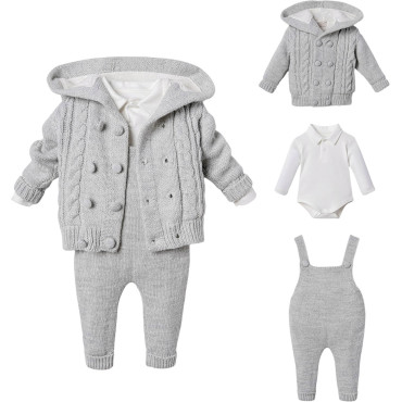 Set sweater+body+overalls
