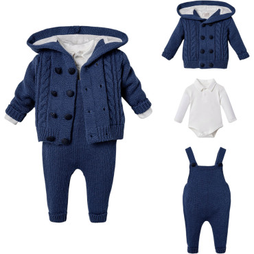 Set sweater+body+overalls