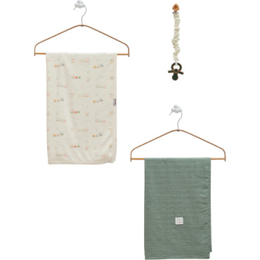Set blanket + muslin blanket + pacifier holder, series BASIC 