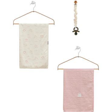 Set blanket + muslin blanket + pacifier holder, series BASIC 