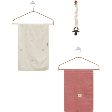 Set blanket + muslin blanket + pacifier holder, series BASIC 
