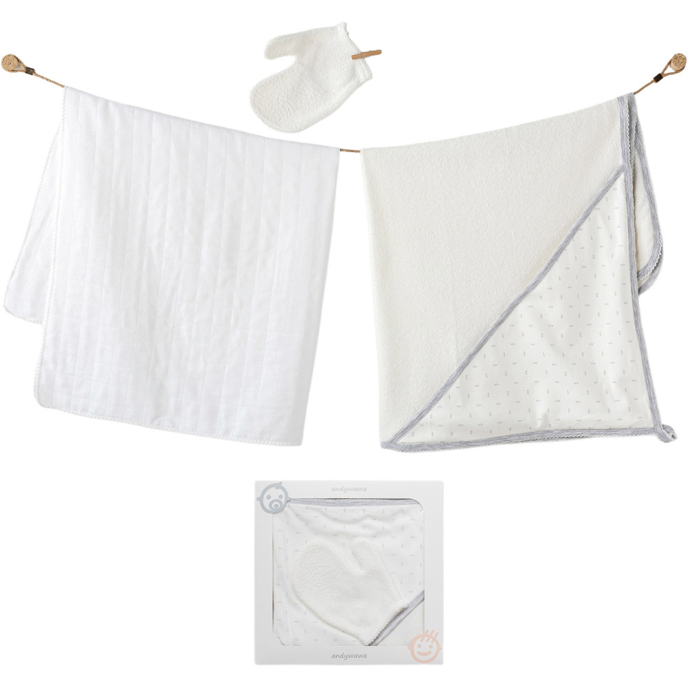 Set towel + diaper + washcloth, BASIC series