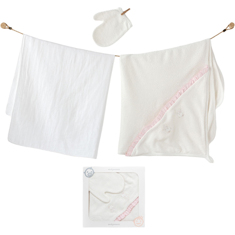 Set towel + diaper + washcloth, BASIC series