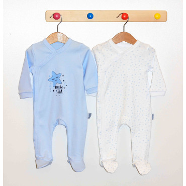 Sleeping overalls set 2pcs (pack of 3 sets) 