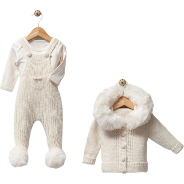 Set sweater+body+overalls