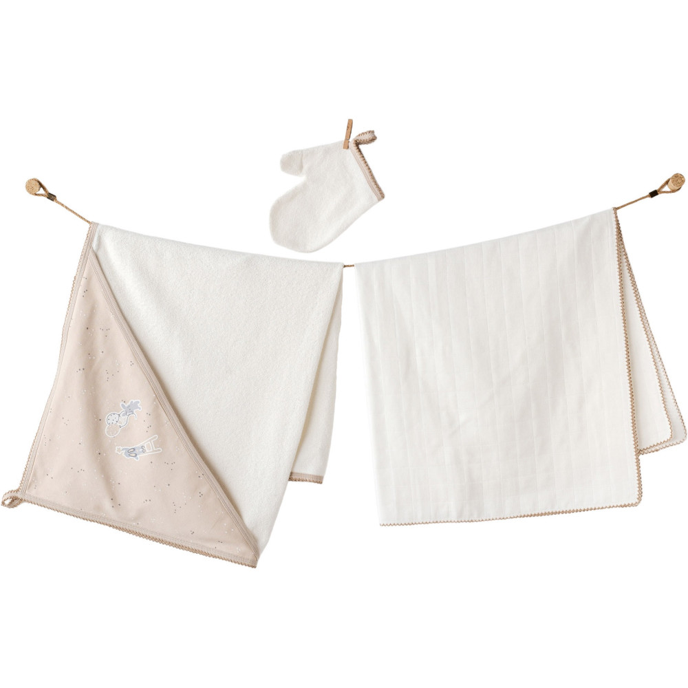 Set towel+blanket+washcloth, series HAPPY EVERYDAY