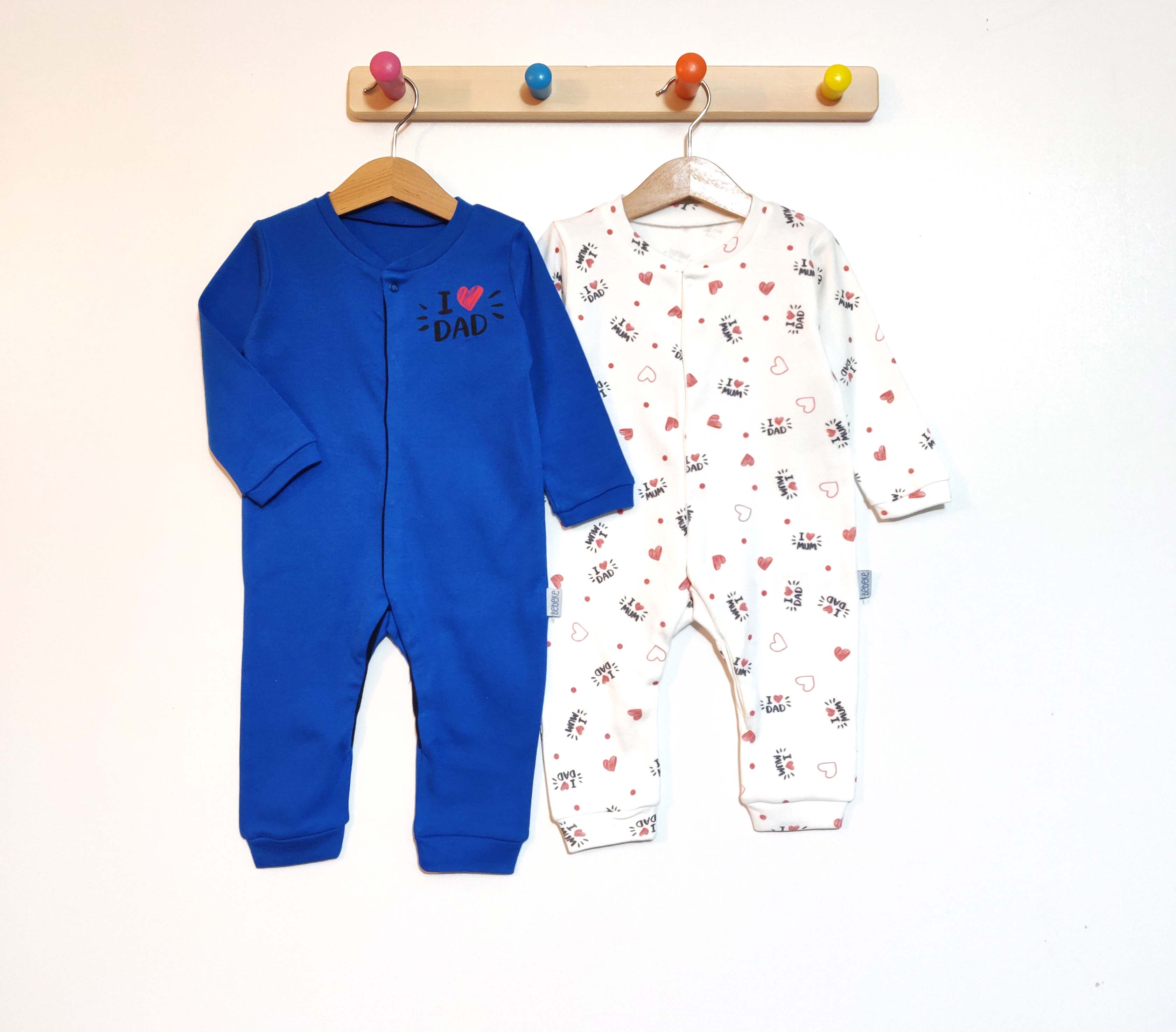 Sleeping overalls set 2pcs (pack of 3 sets) 