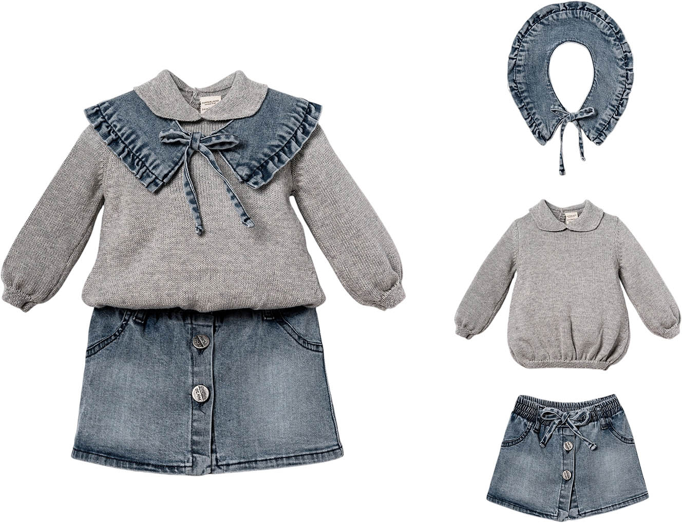 Set: Sweater + Skirt + Collar