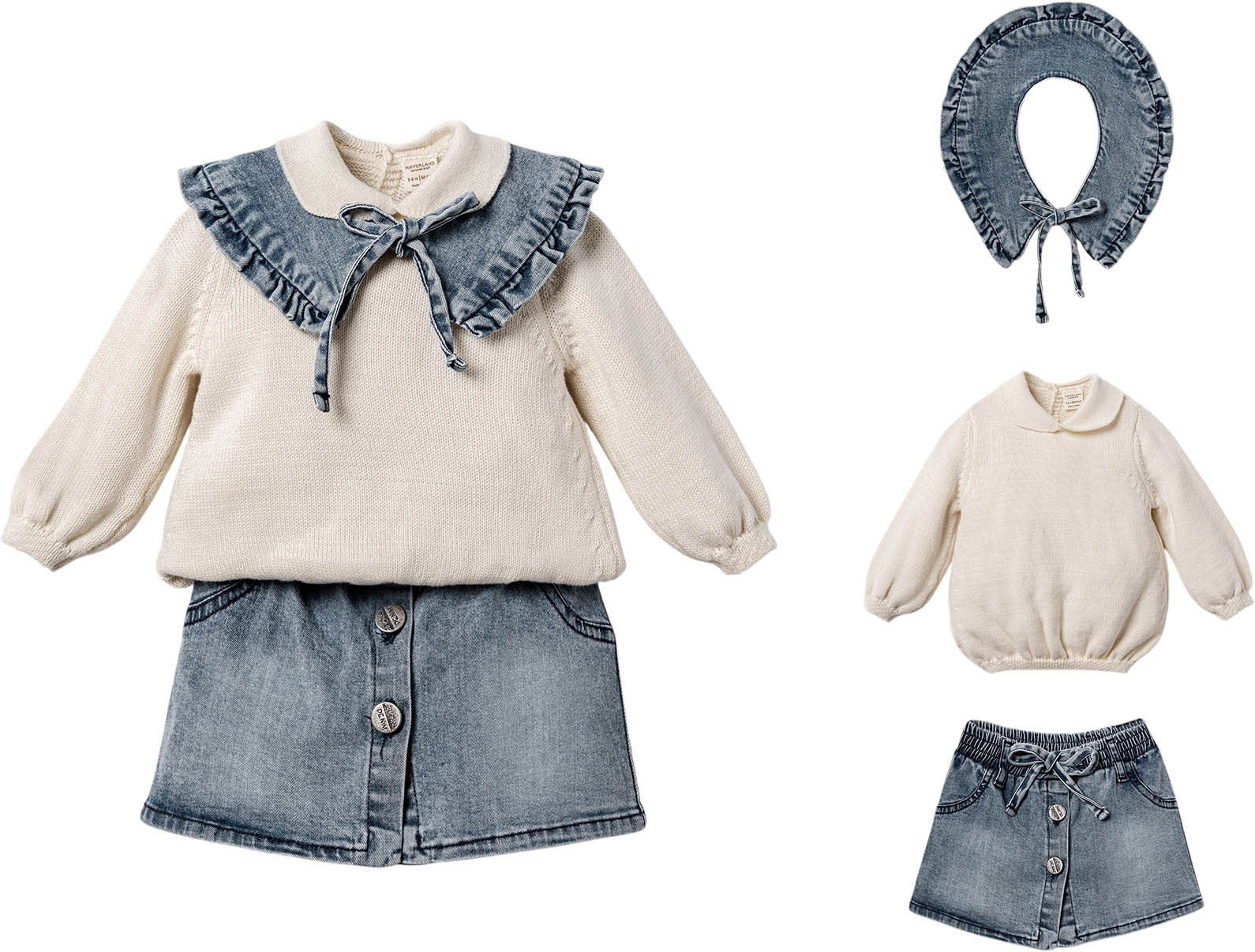 Set: Sweater + Skirt + Collar