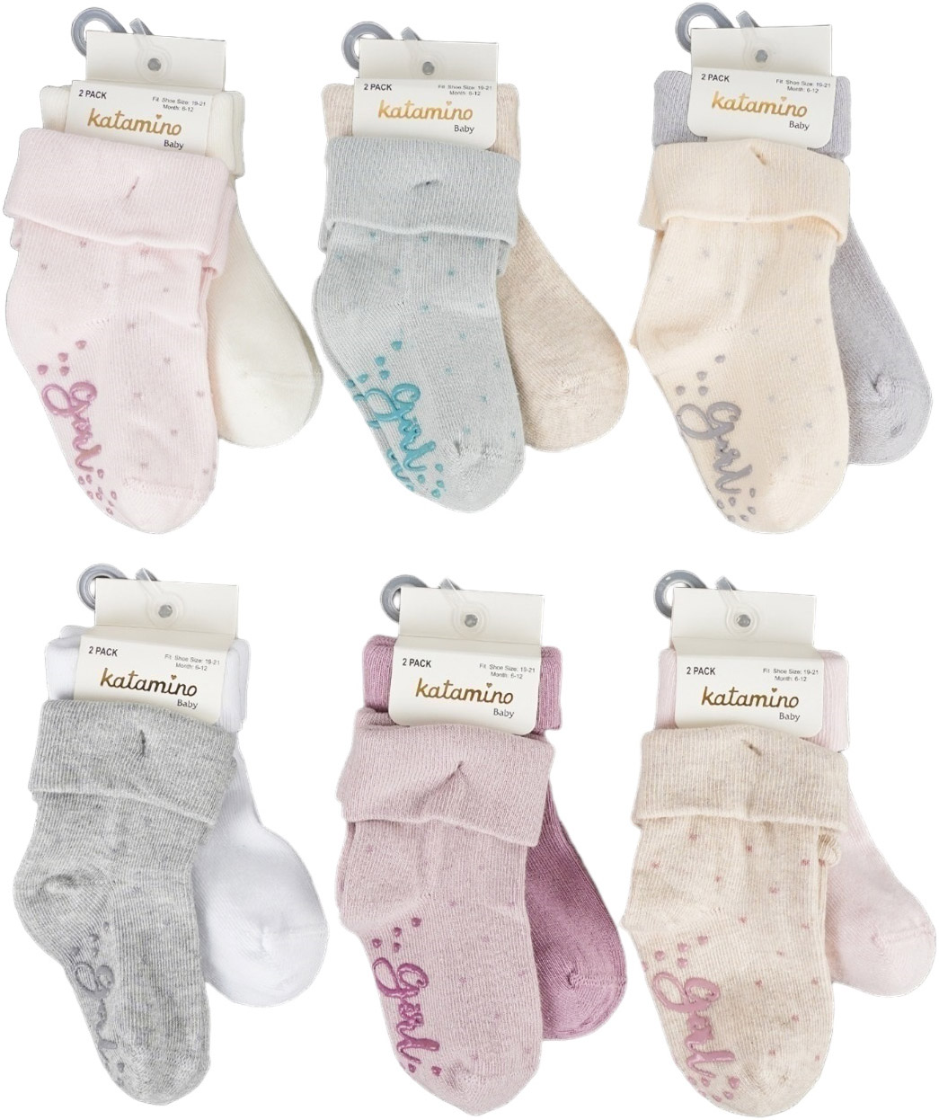 Socks cotton set 2 pairs (pack of 6 sets) Traviya