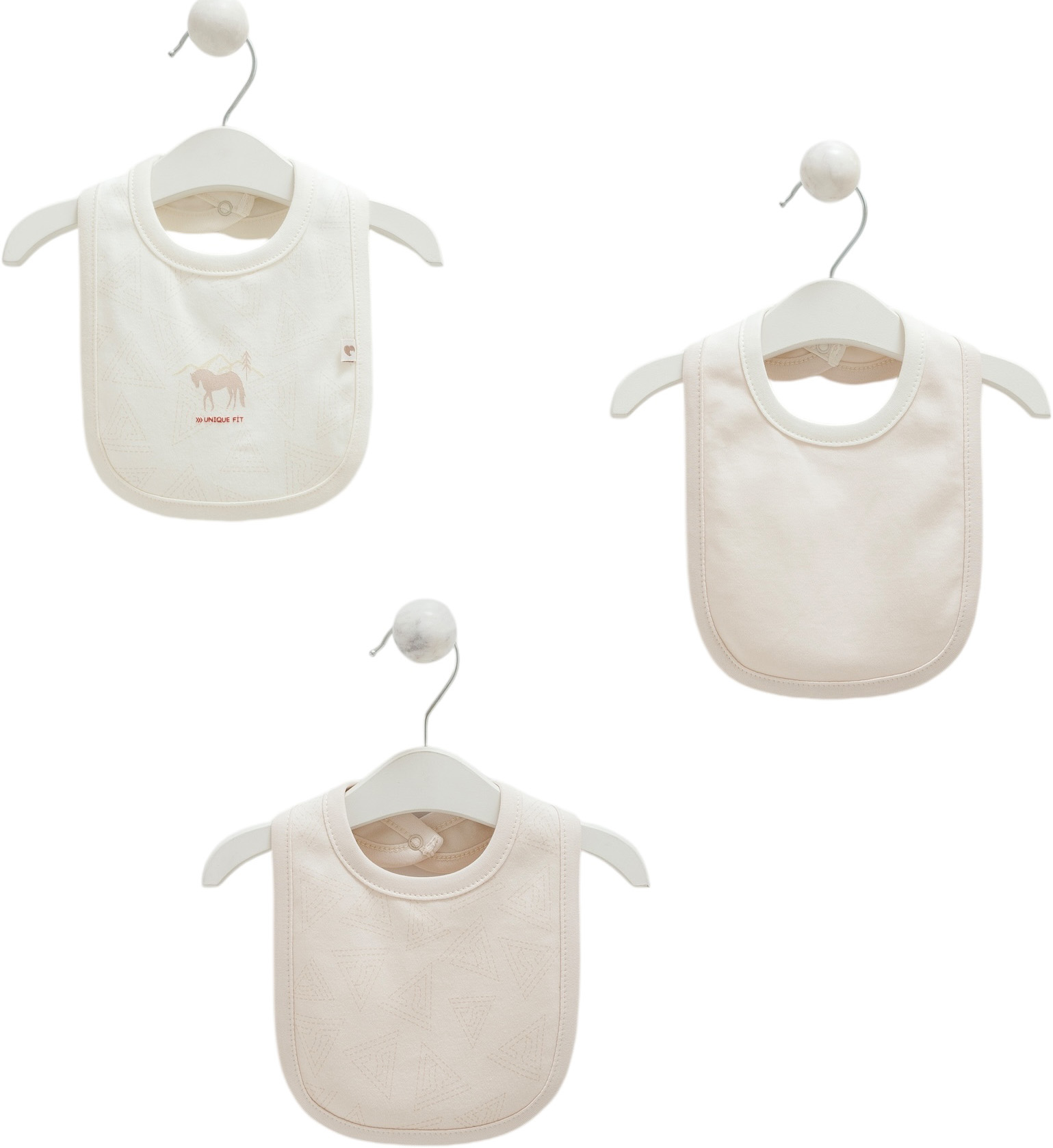 Bibs set 3pcs (pack of 4 sets), series UNIQUE BOY