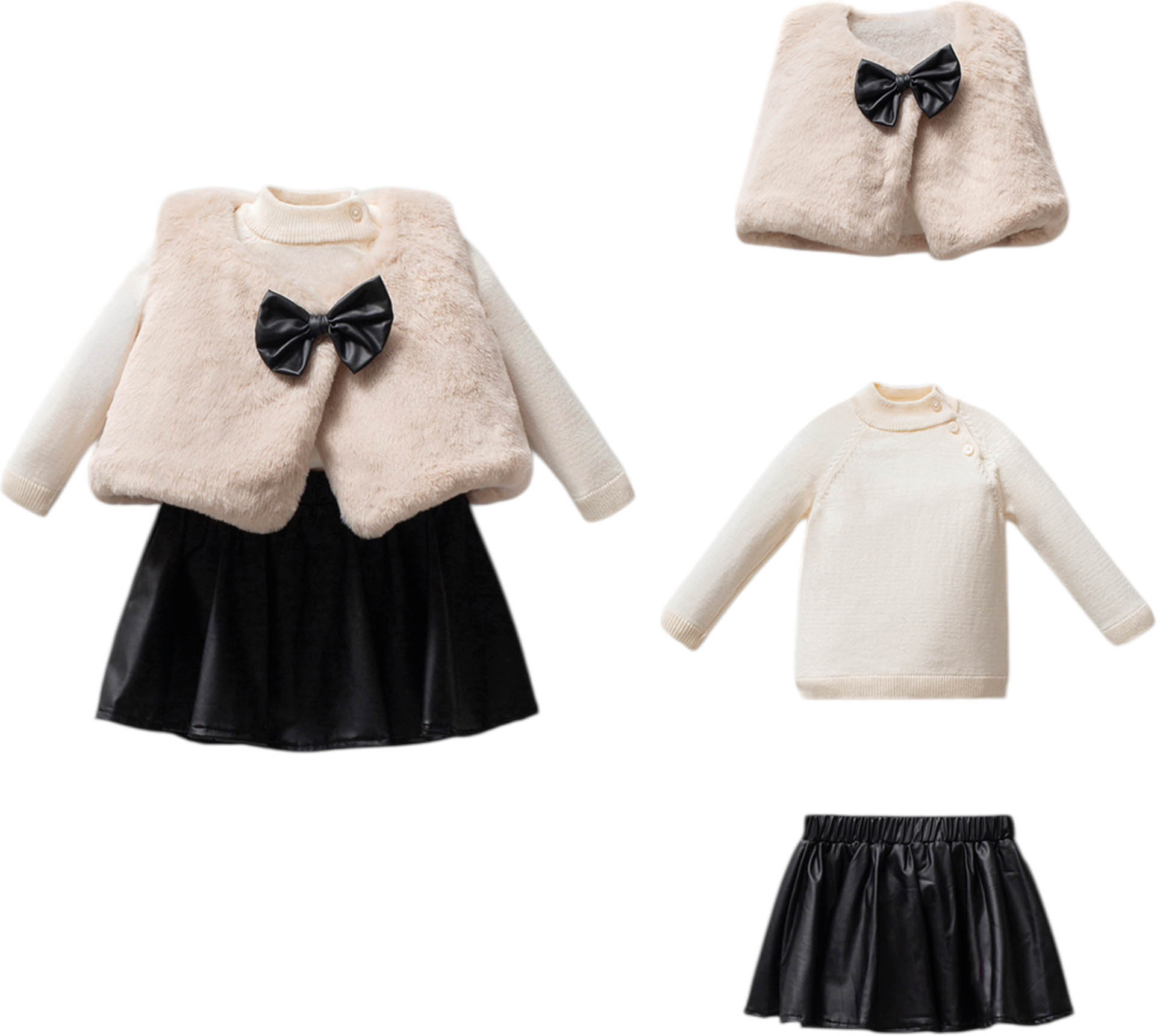 Set vest+sweater+skirt
