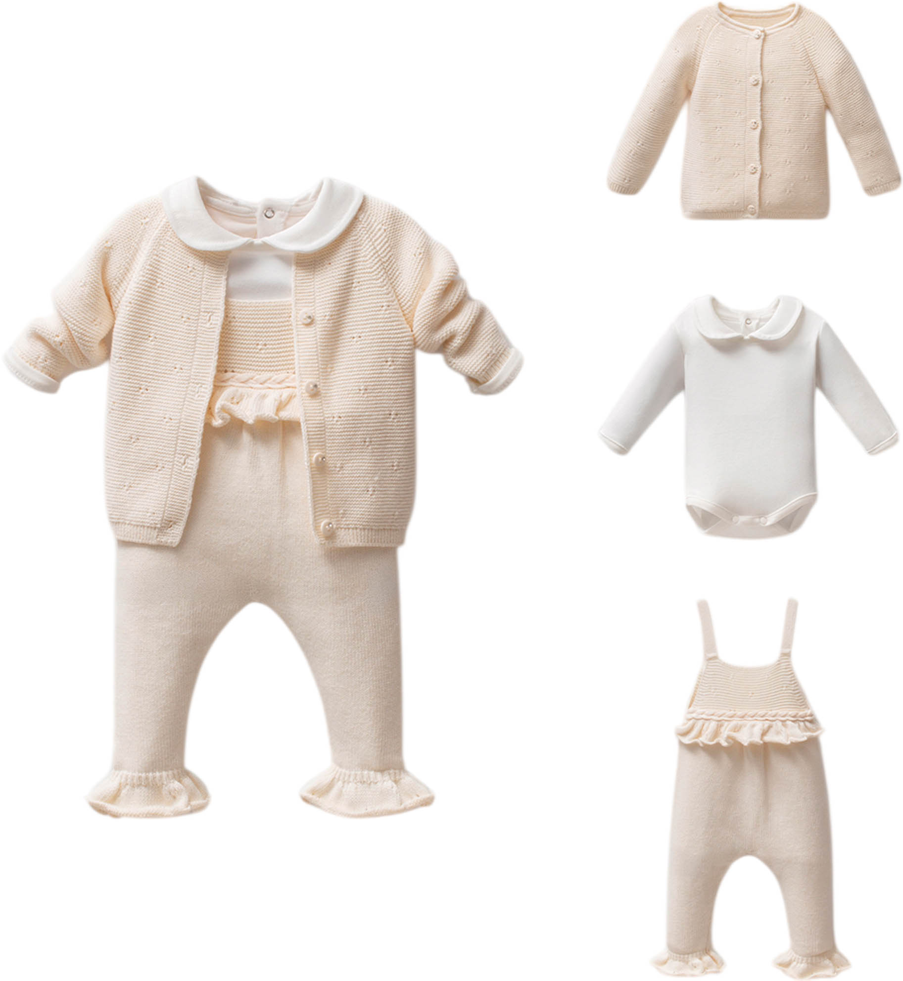 Set overalls+sweater+body