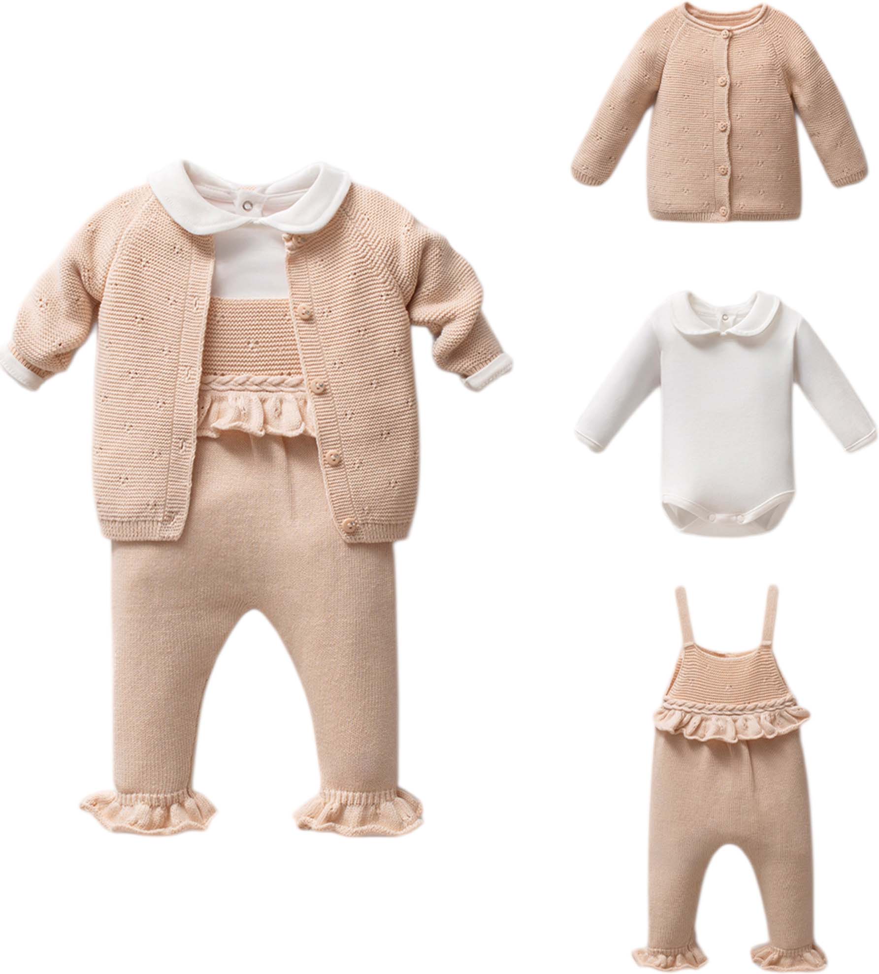 Set overalls+sweater+body