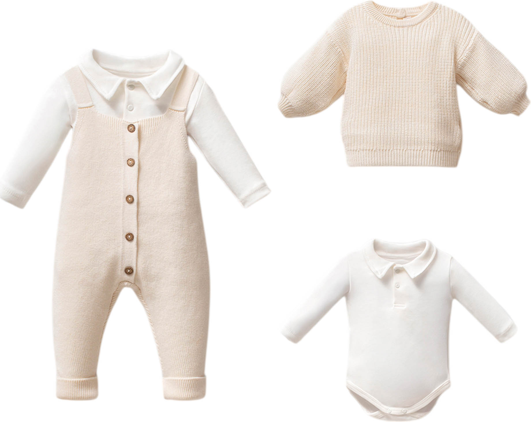 Set overalls+sweater+body