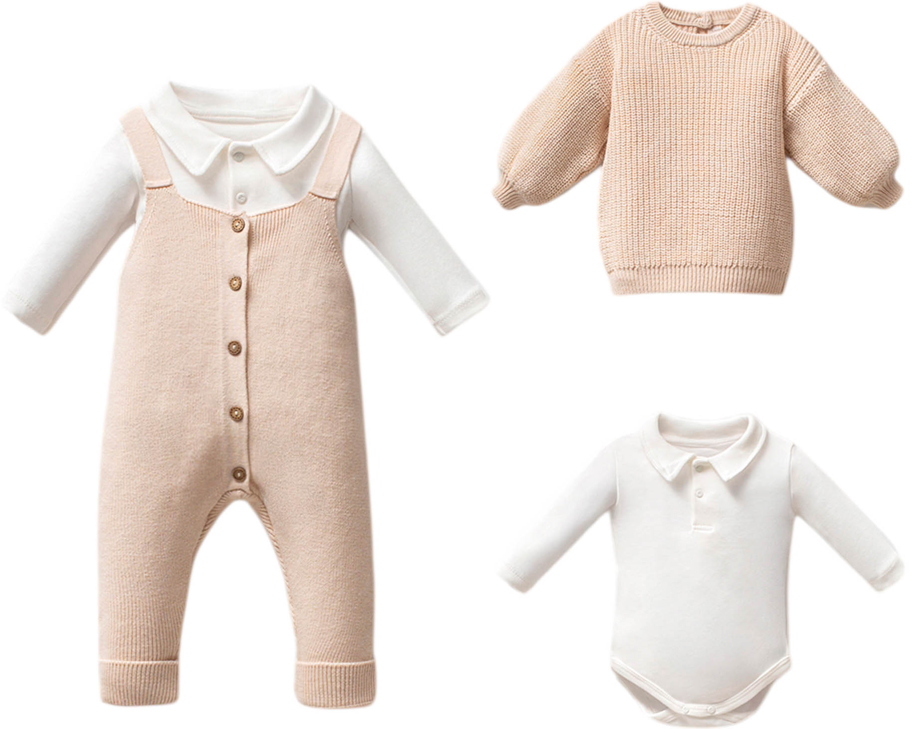 Set overalls+sweater+body