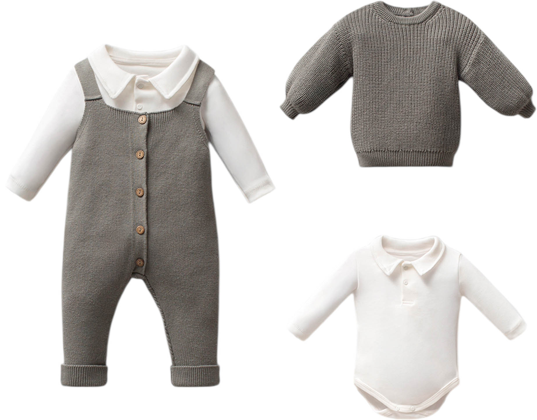 Set overalls+sweater+body