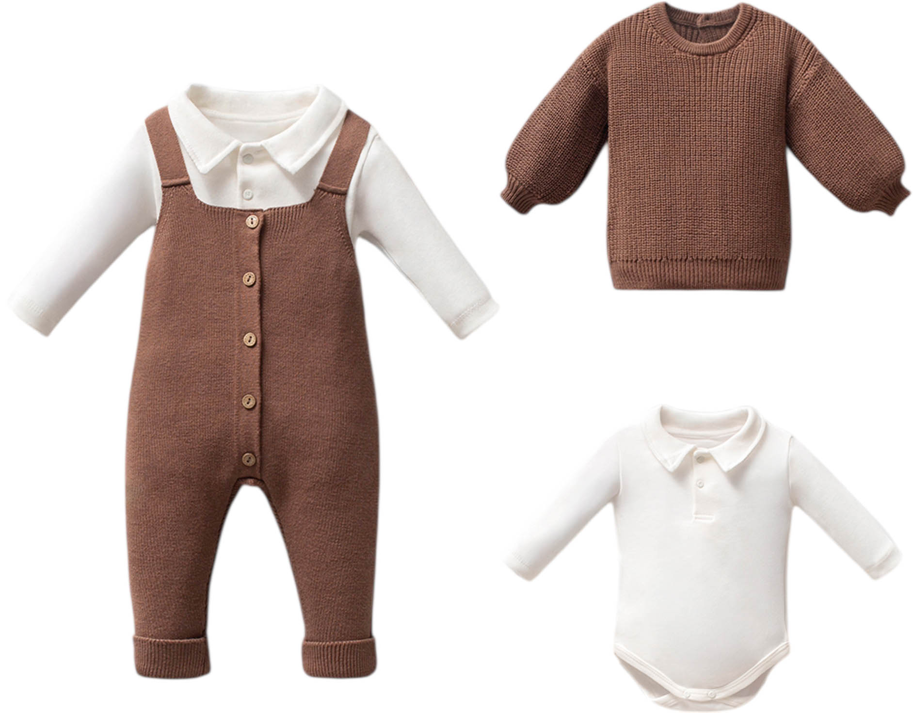 Set overalls+sweater+body