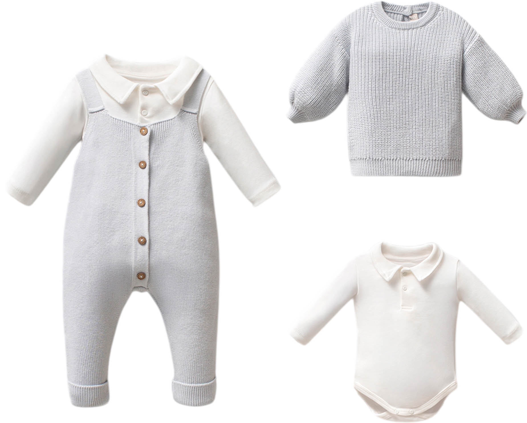 Set overalls+sweater+body