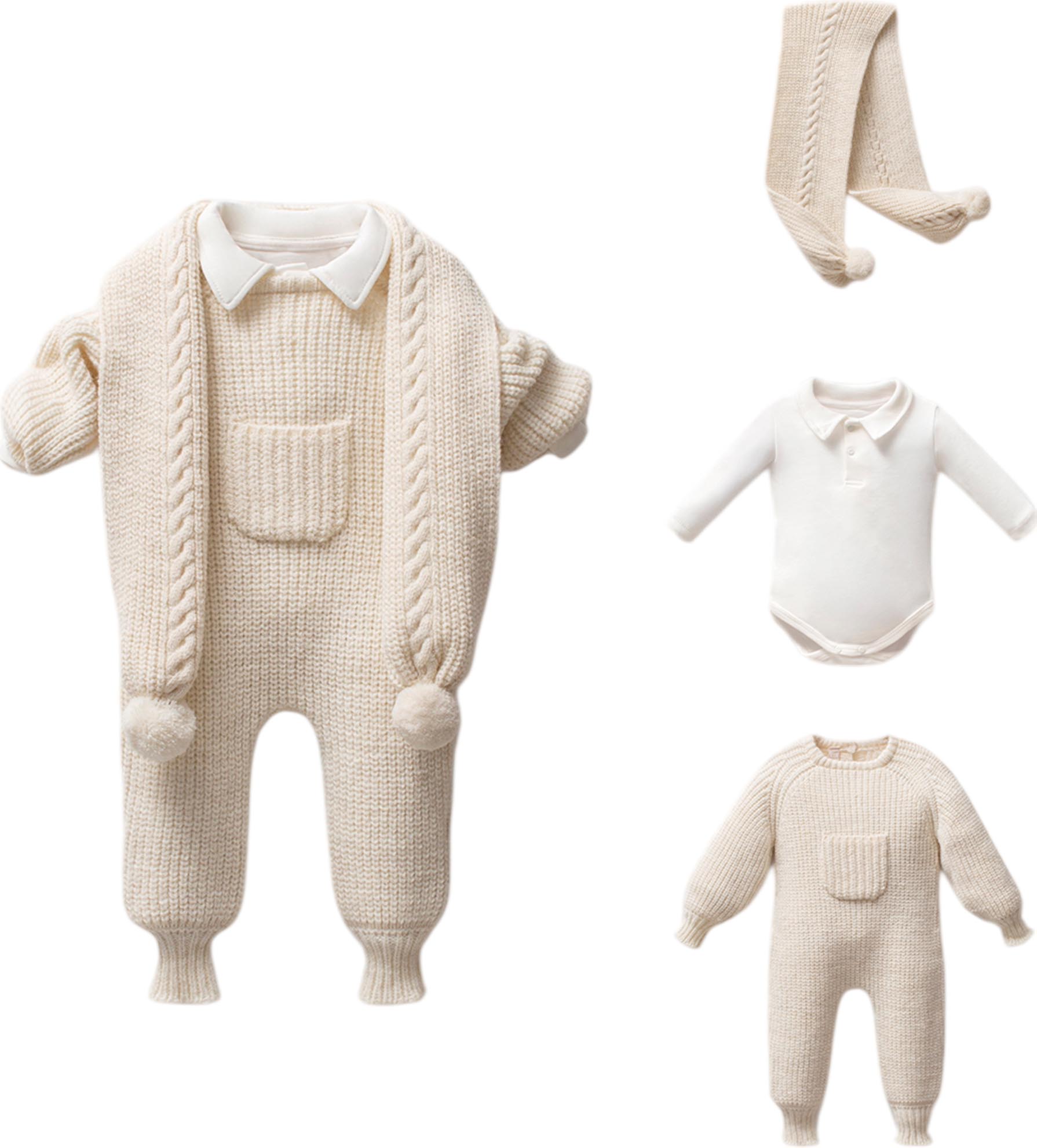 Set overalls+body+scarf
