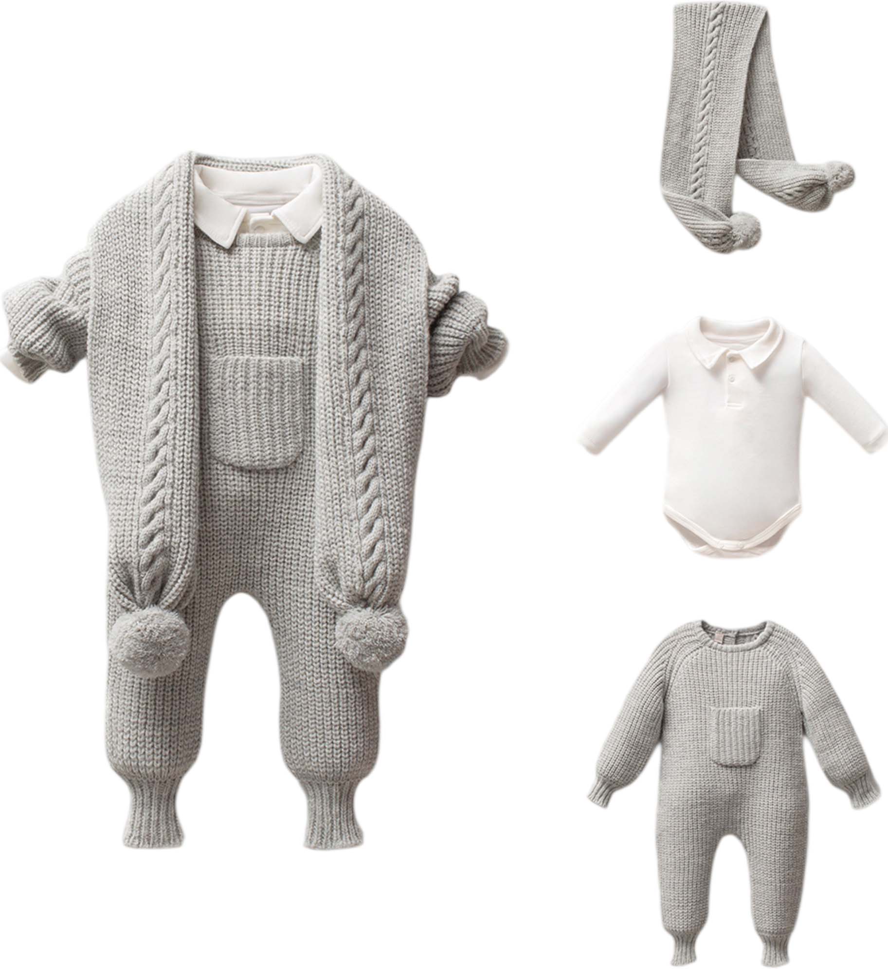 Set overalls+body+scarf