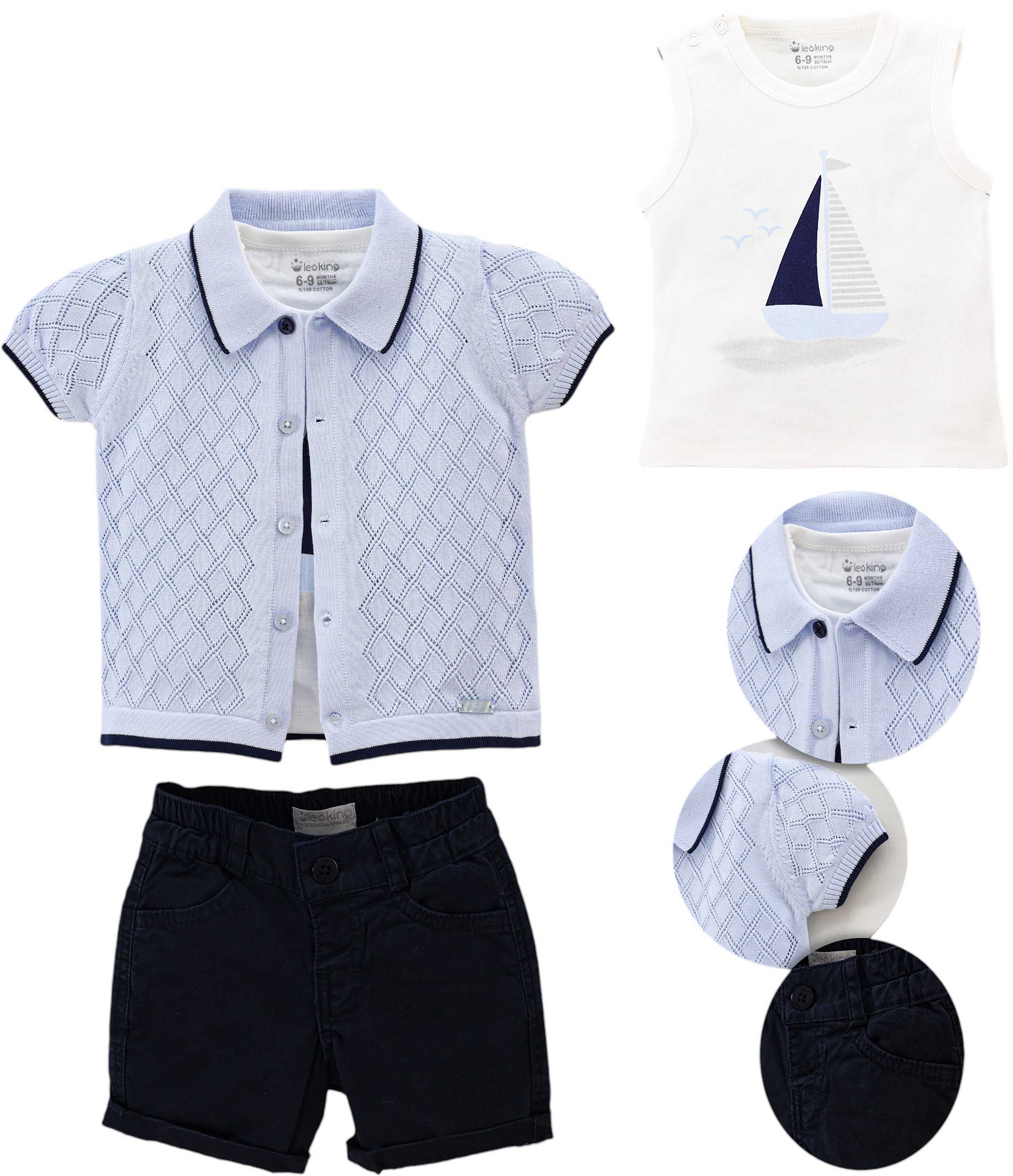 Set T-shirt+sweater+shorts