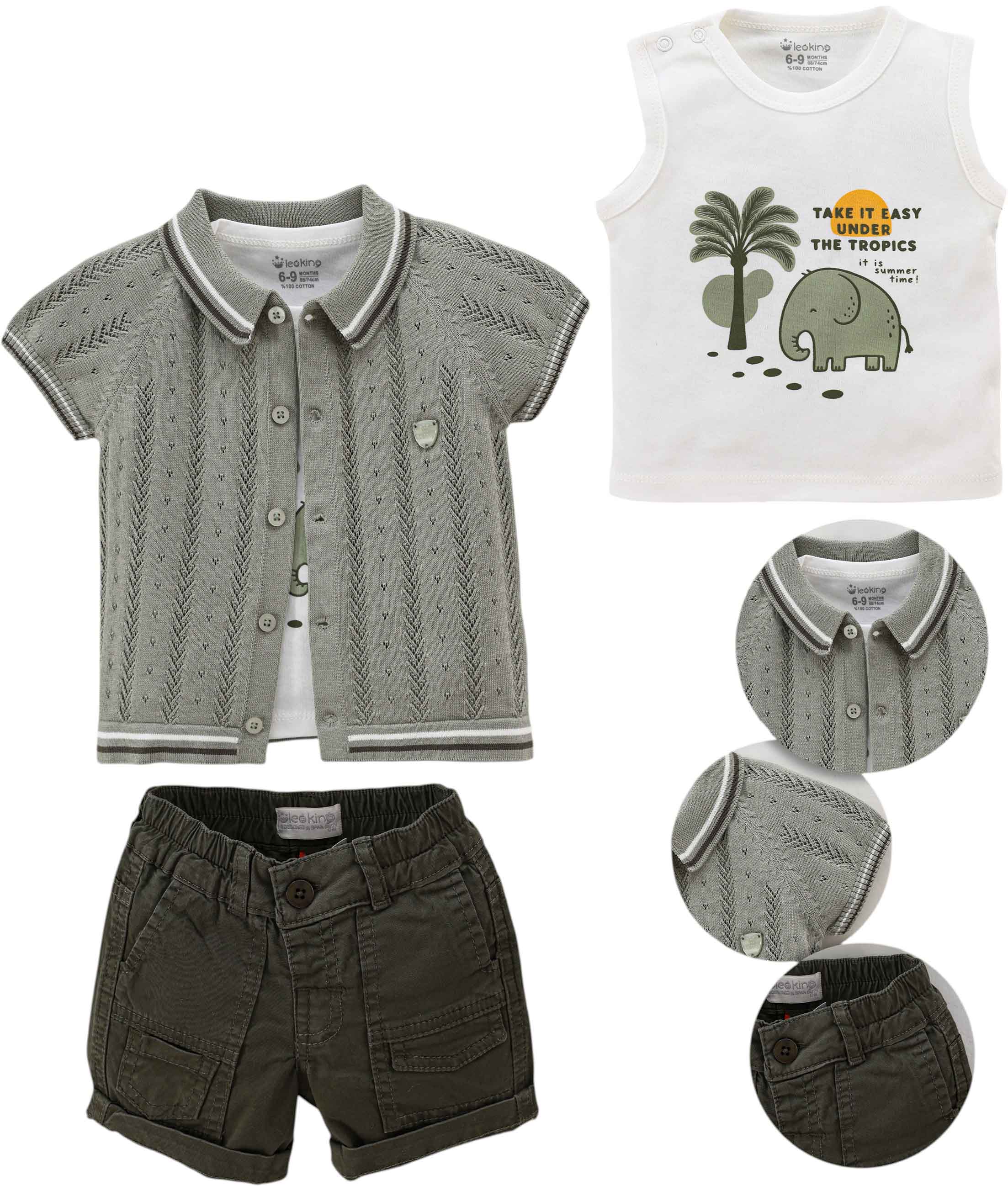 Set T-shirt+sweater+shorts