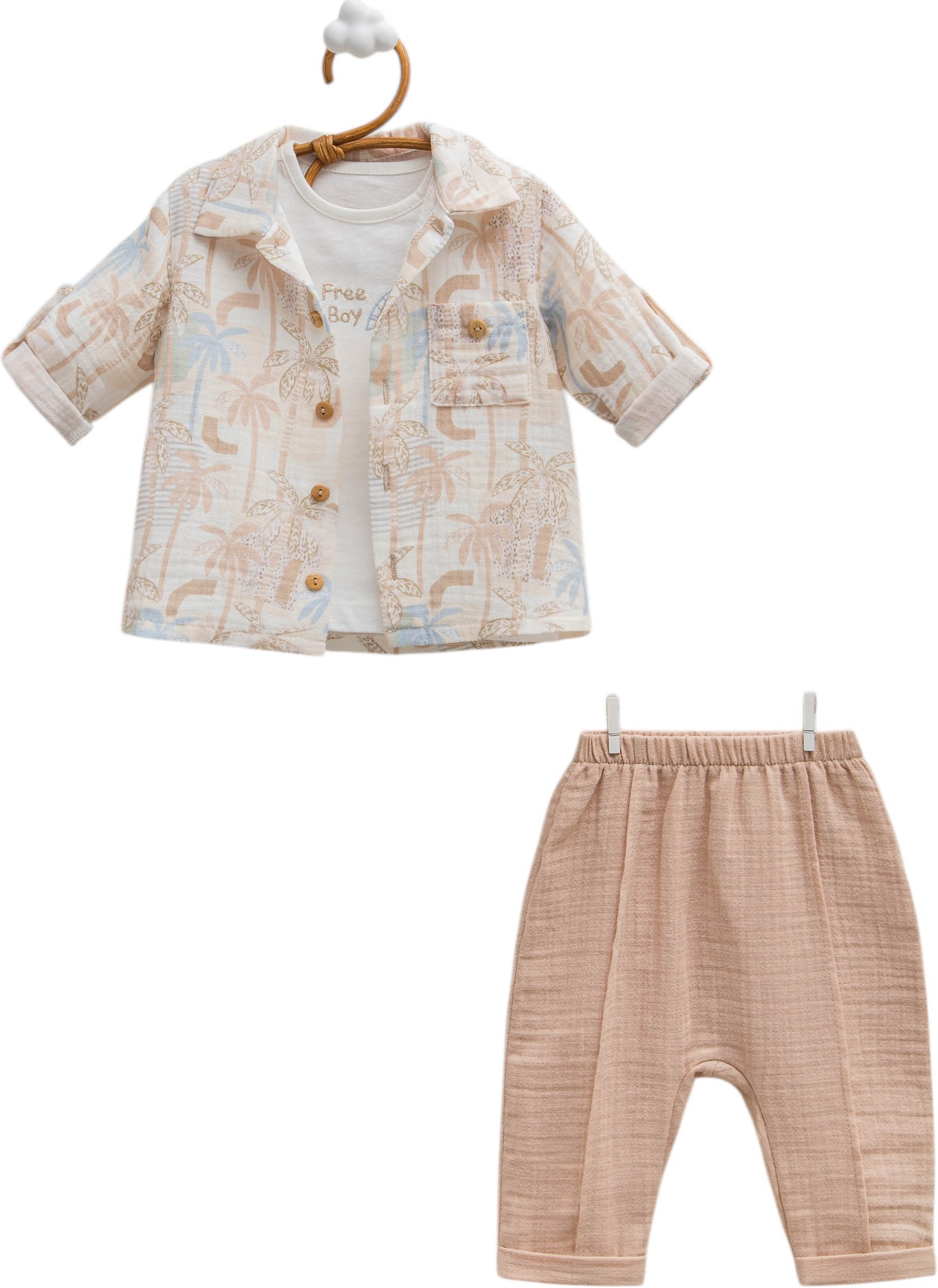 Set shirt+tank top+pants, series FREE BOY. (Ready) Set shirt+tank top+pants, series FREE BOY. (Ready)