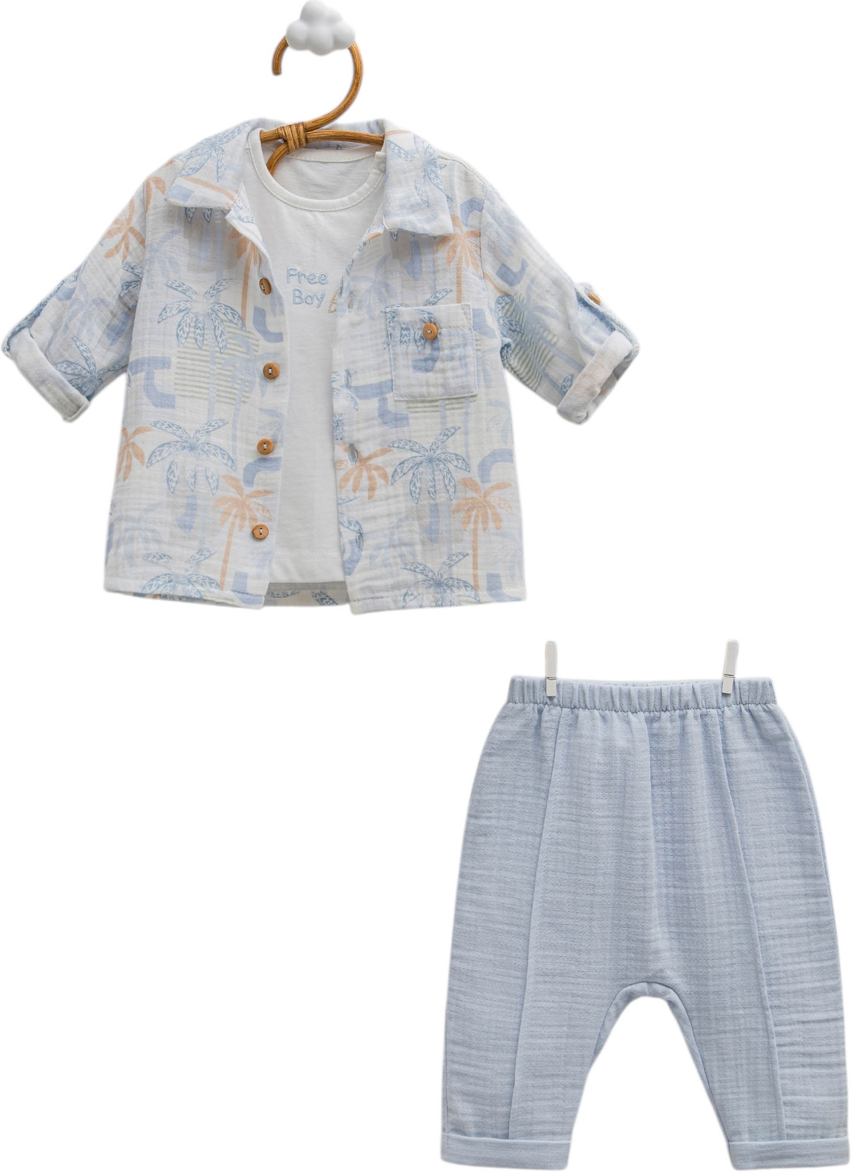 Set shirt+tank top+pants, series FREE BOY. (Ready) Set shirt+tank top+pants, series FREE BOY. (Ready)