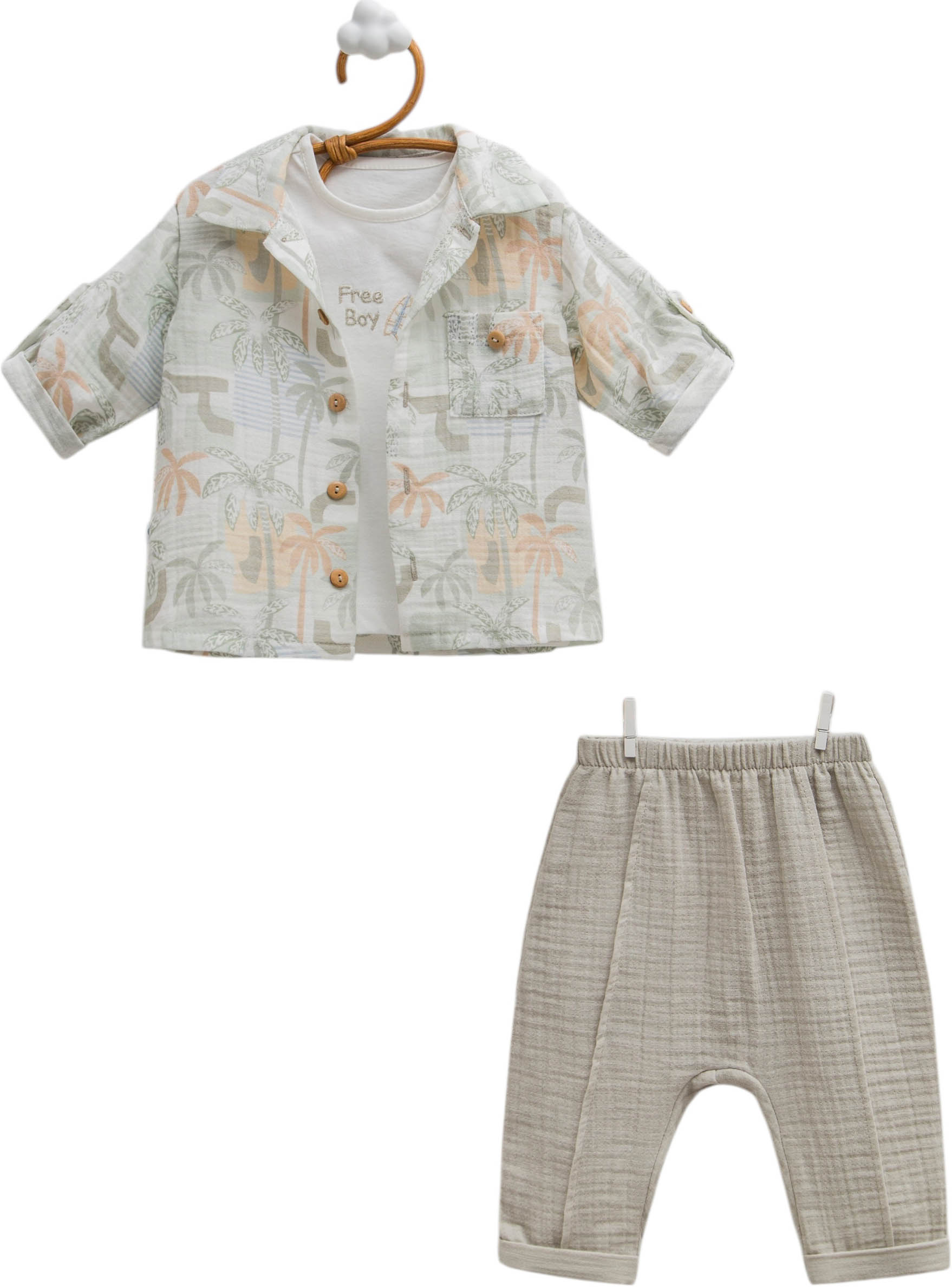 Set shirt+tank top+pants, series FREE BOY. (Ready) Set shirt+tank top+pants, series FREE BOY. (Ready)