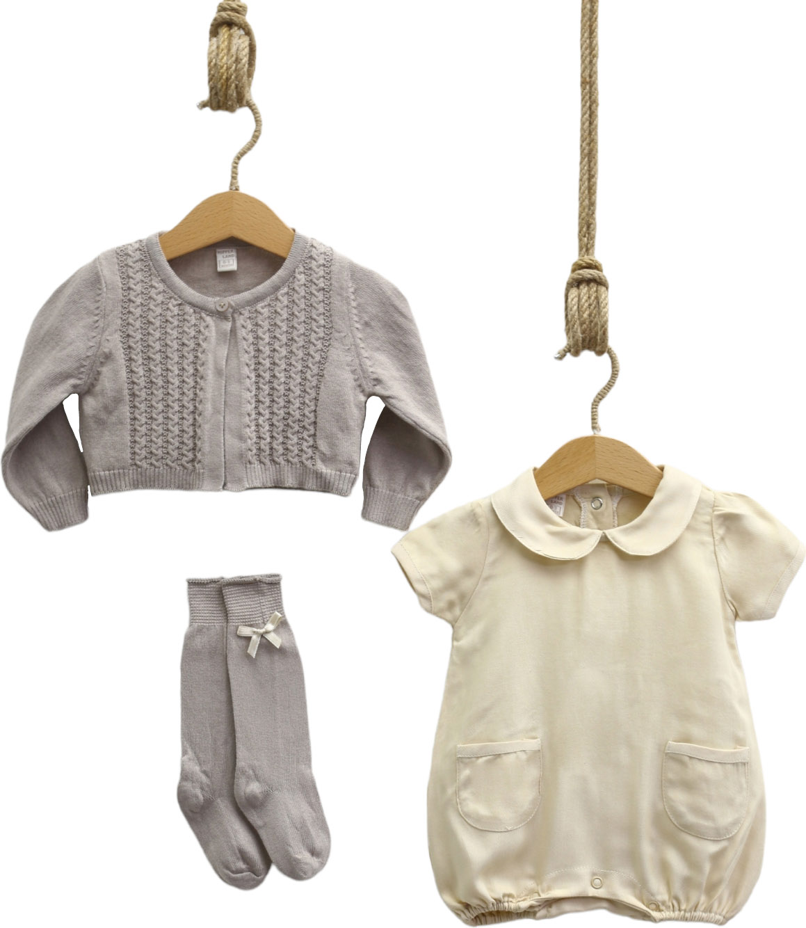 Set overalls+bolero+socks. Fine knitwear