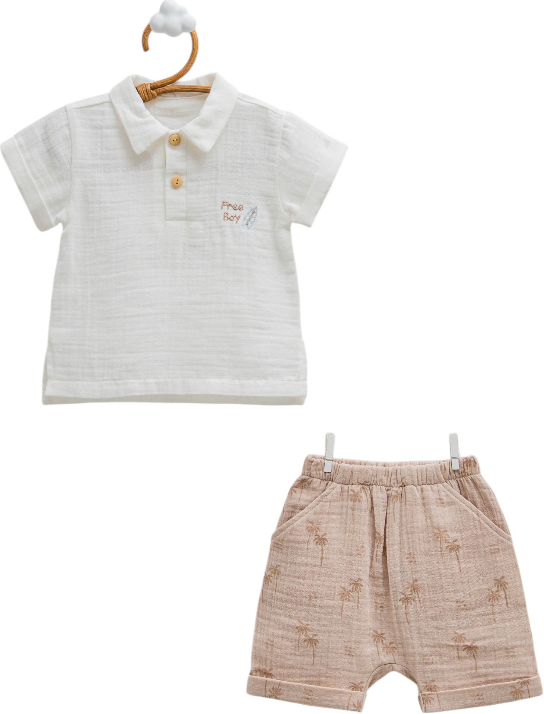 Set T-shirt+shorts, series FREE BOY. (Ready)