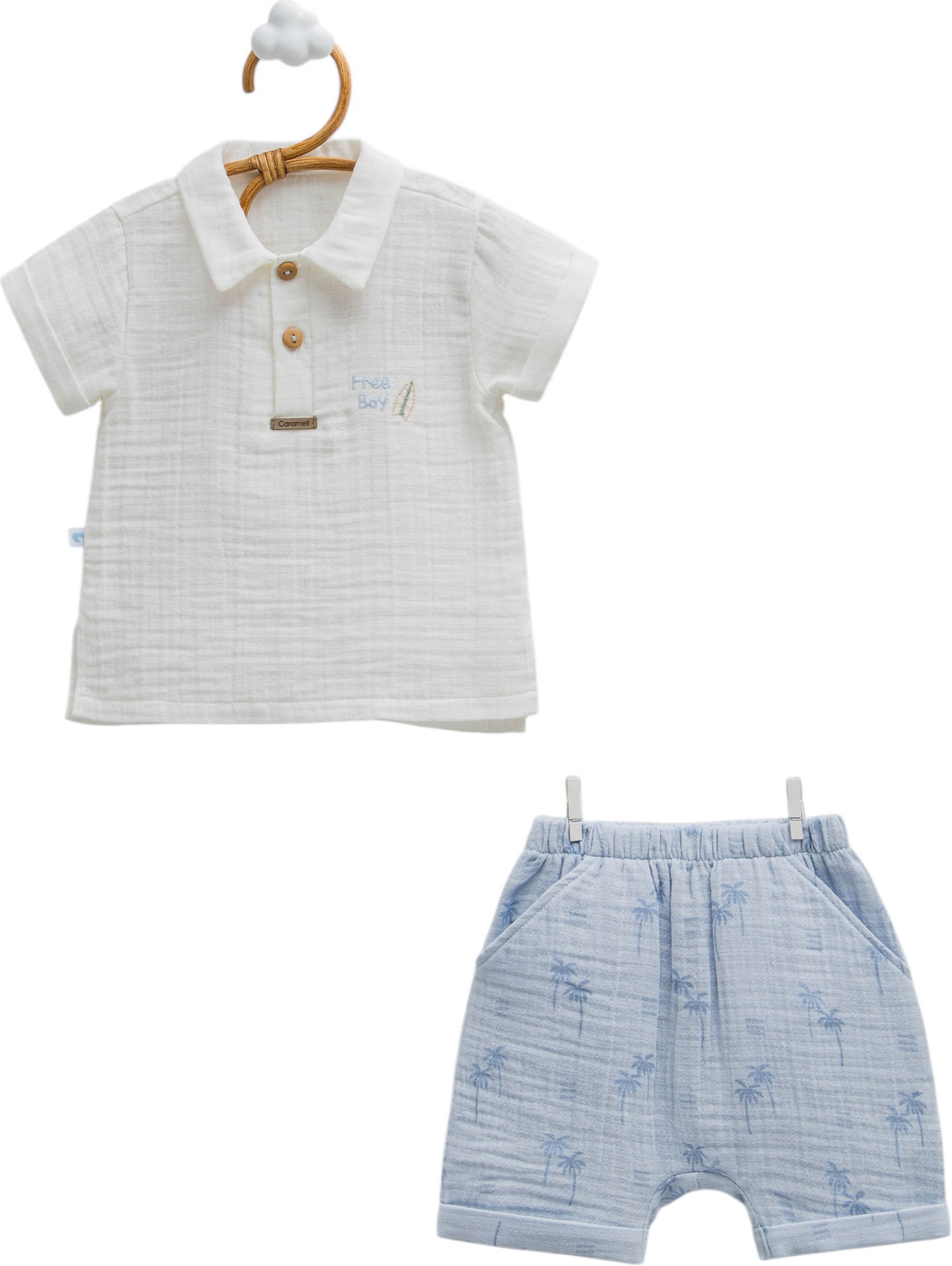 Set T-shirt+shorts, series FREE BOY. (Ready)