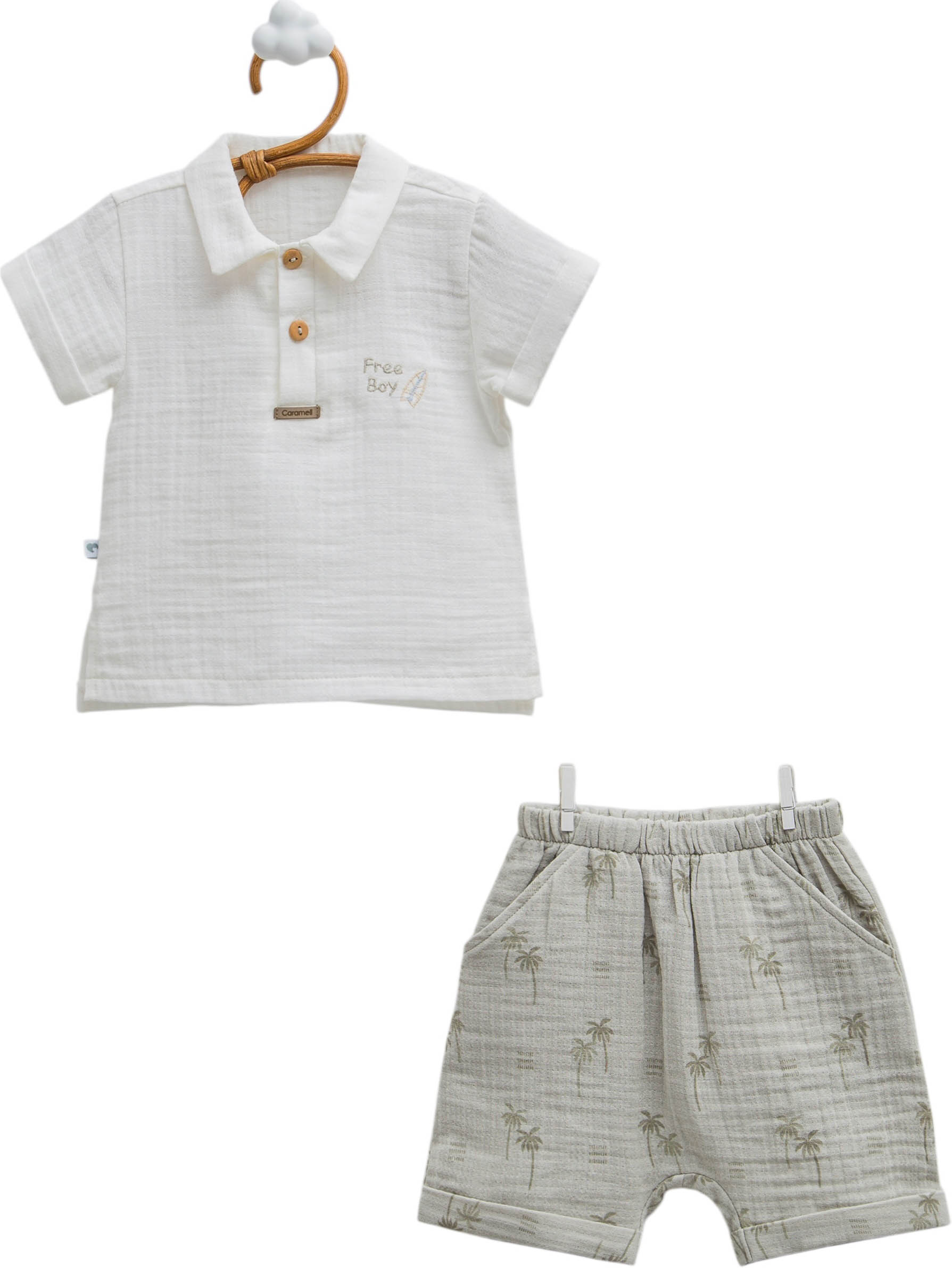 Set T-shirt+shorts, series FREE BOY. (Ready)