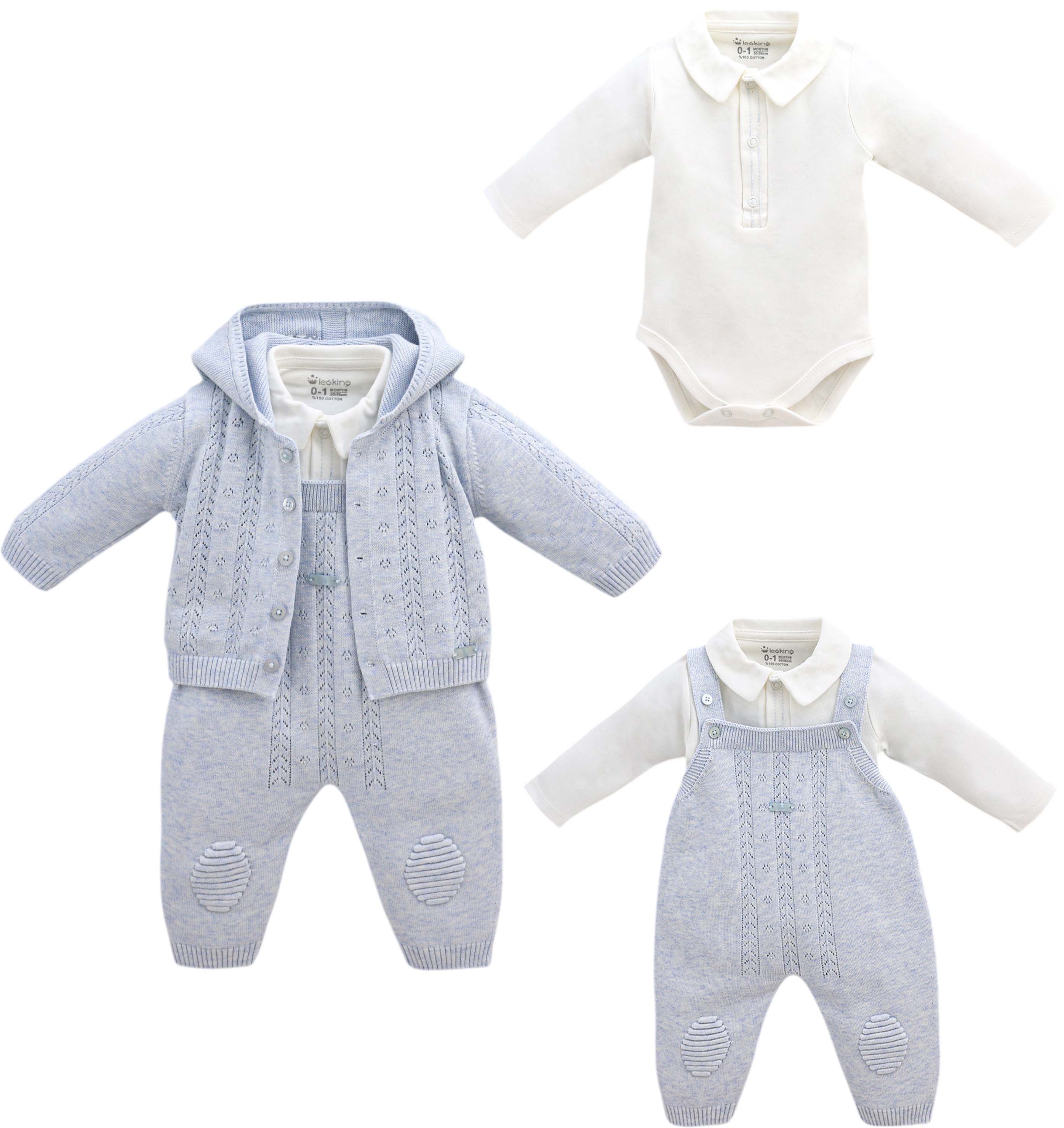 Set sweater+body+overalls
