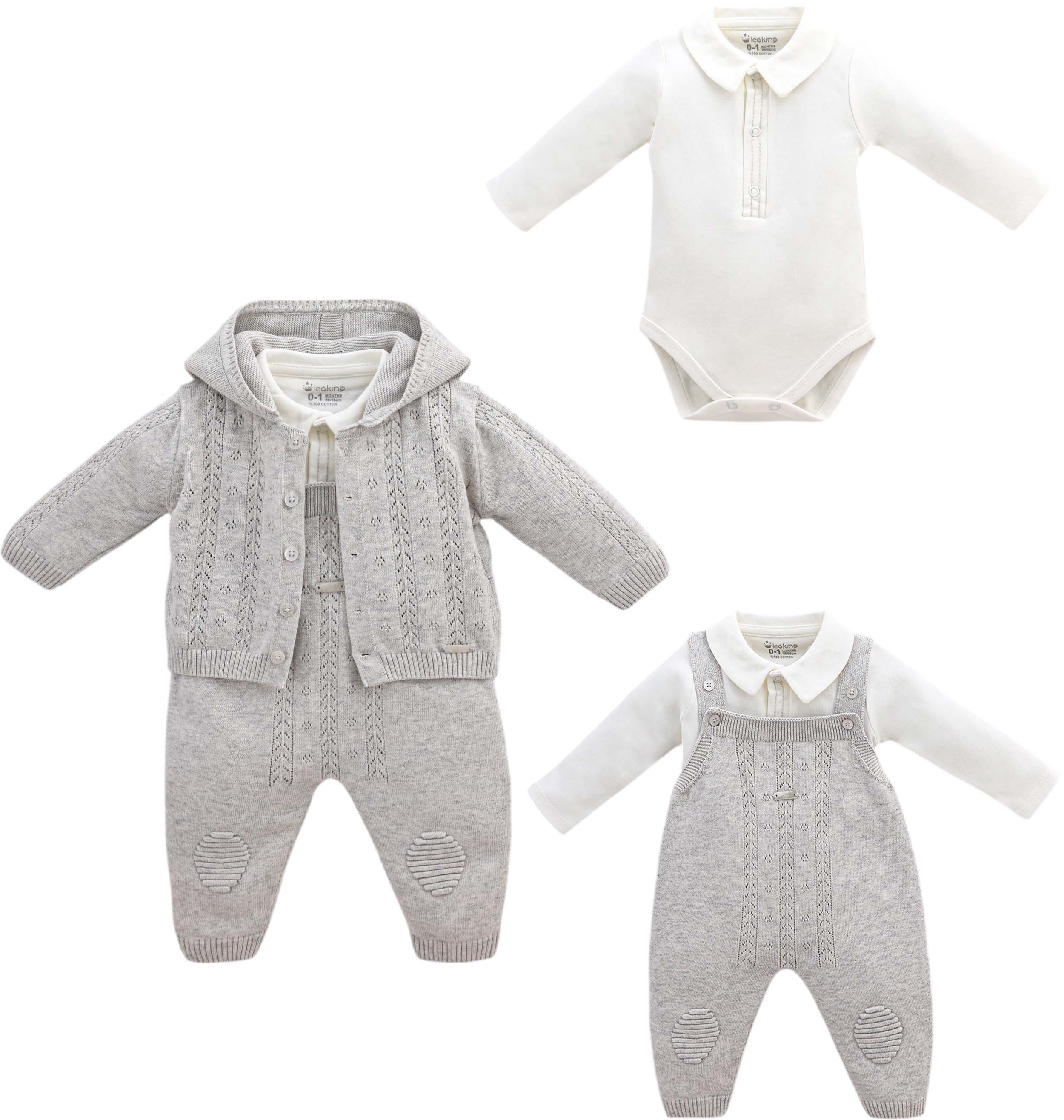 Set sweater+body+overalls