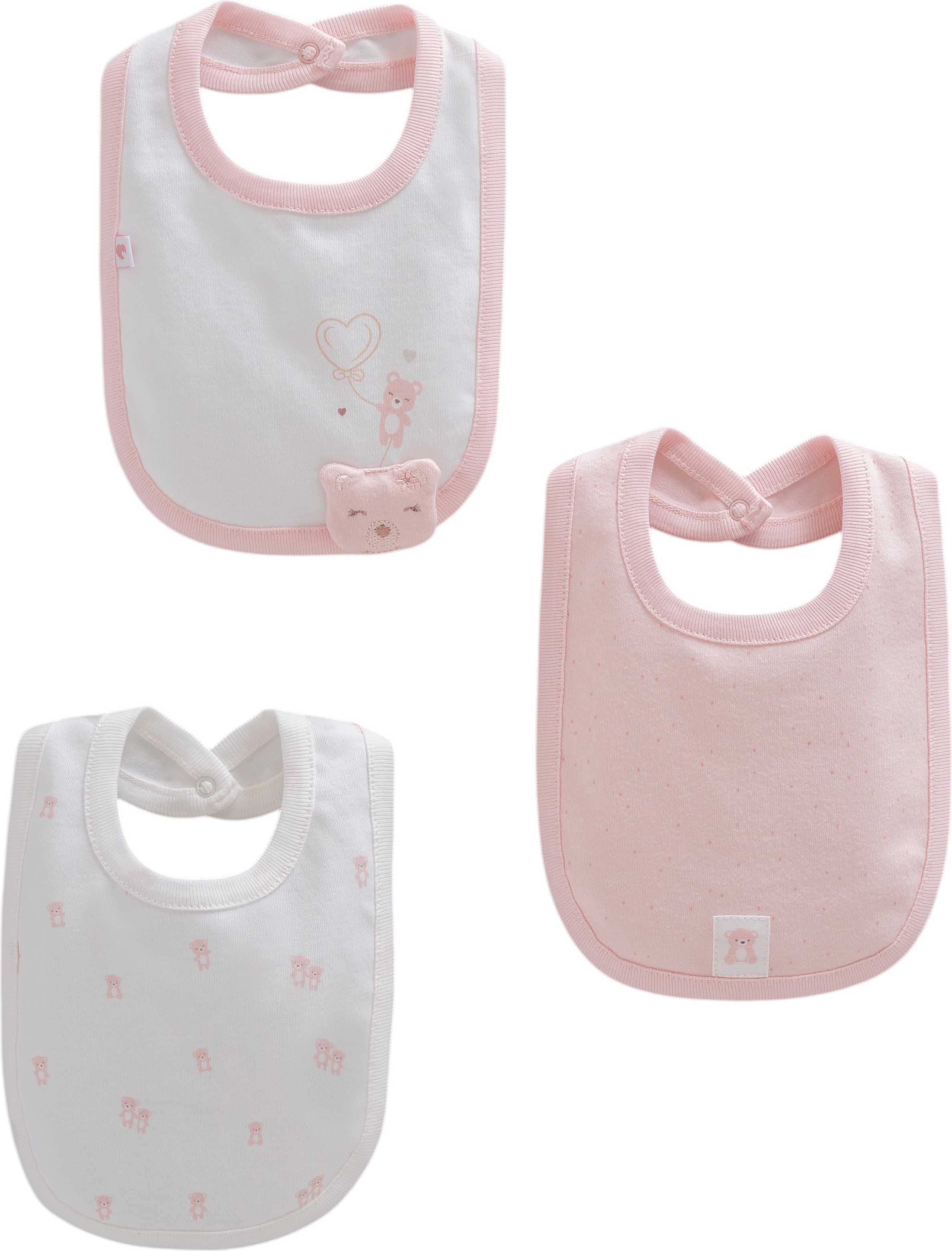 Bibs set 3pcs (pack of 4 sets), series NEW BORN GIRL Bibs set 3pcs (pack of 4 sets), series NEW BORN GIRL