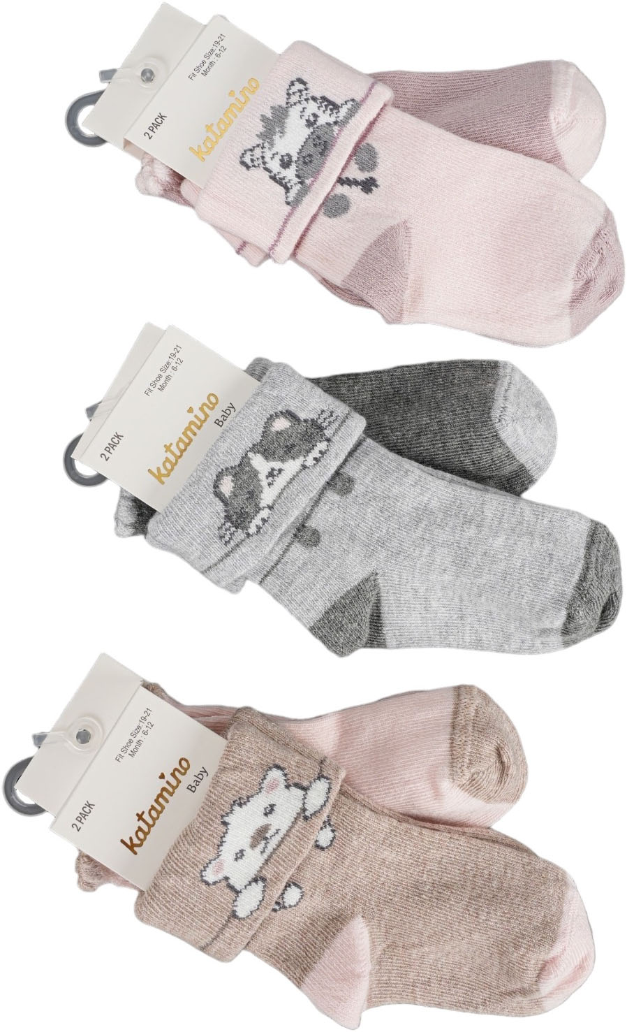 Socks cotton set 2 pairs (pack of 6 sets) Hürtan