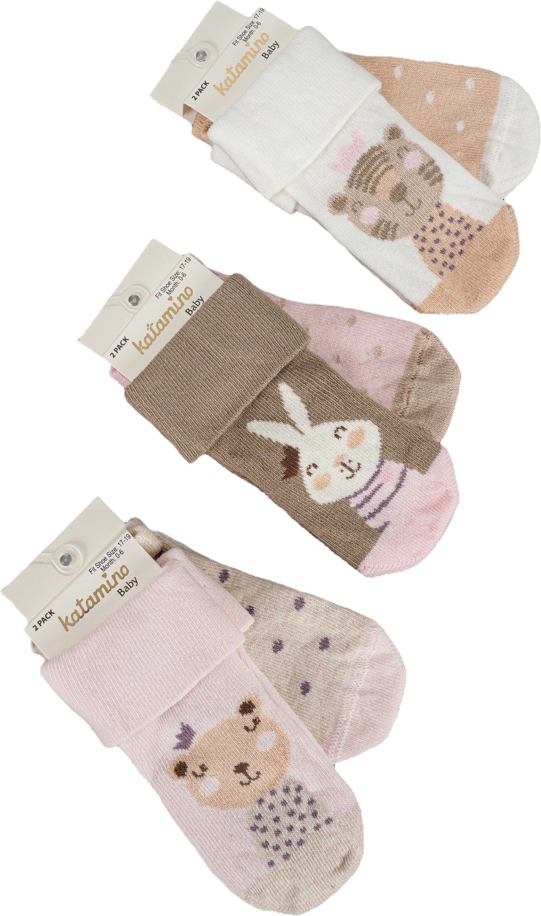 Cotton socks set 2 pairs (pack of 6 sets) Belly