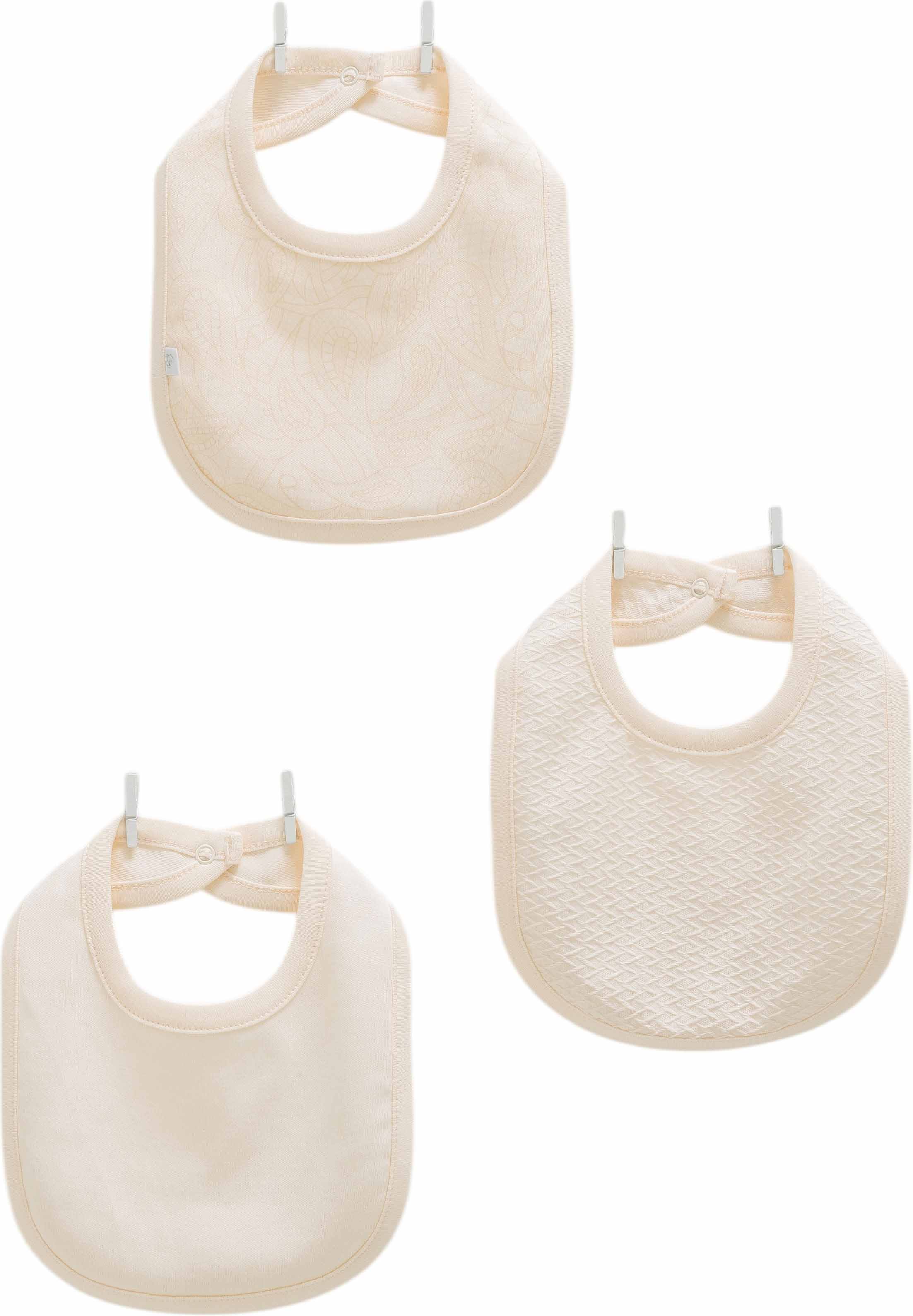 Bibs set 3pcs (pack of 4 sets), series TINY LACE