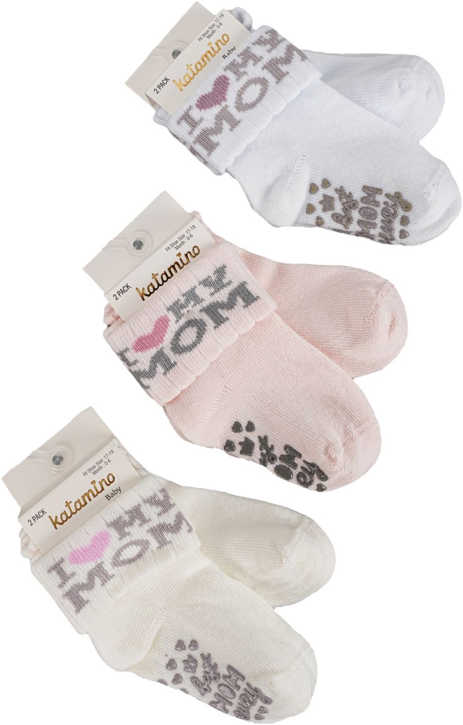 Socks cotton set 2 pairs (pack of 6 sets) Mymom