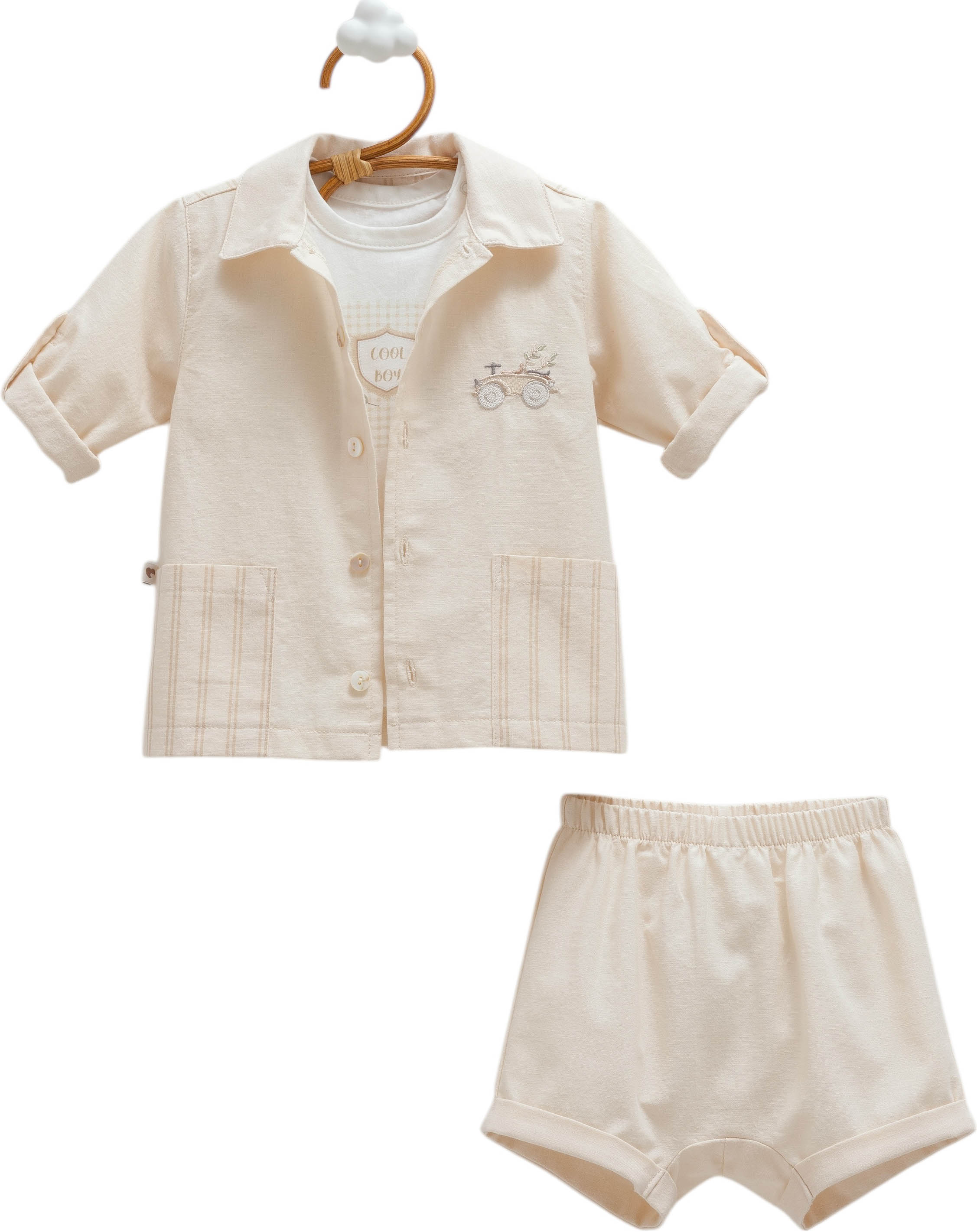 Set shirt+T-shirt+shorts, series NEW LINEN. (Expected 16.01.2026)