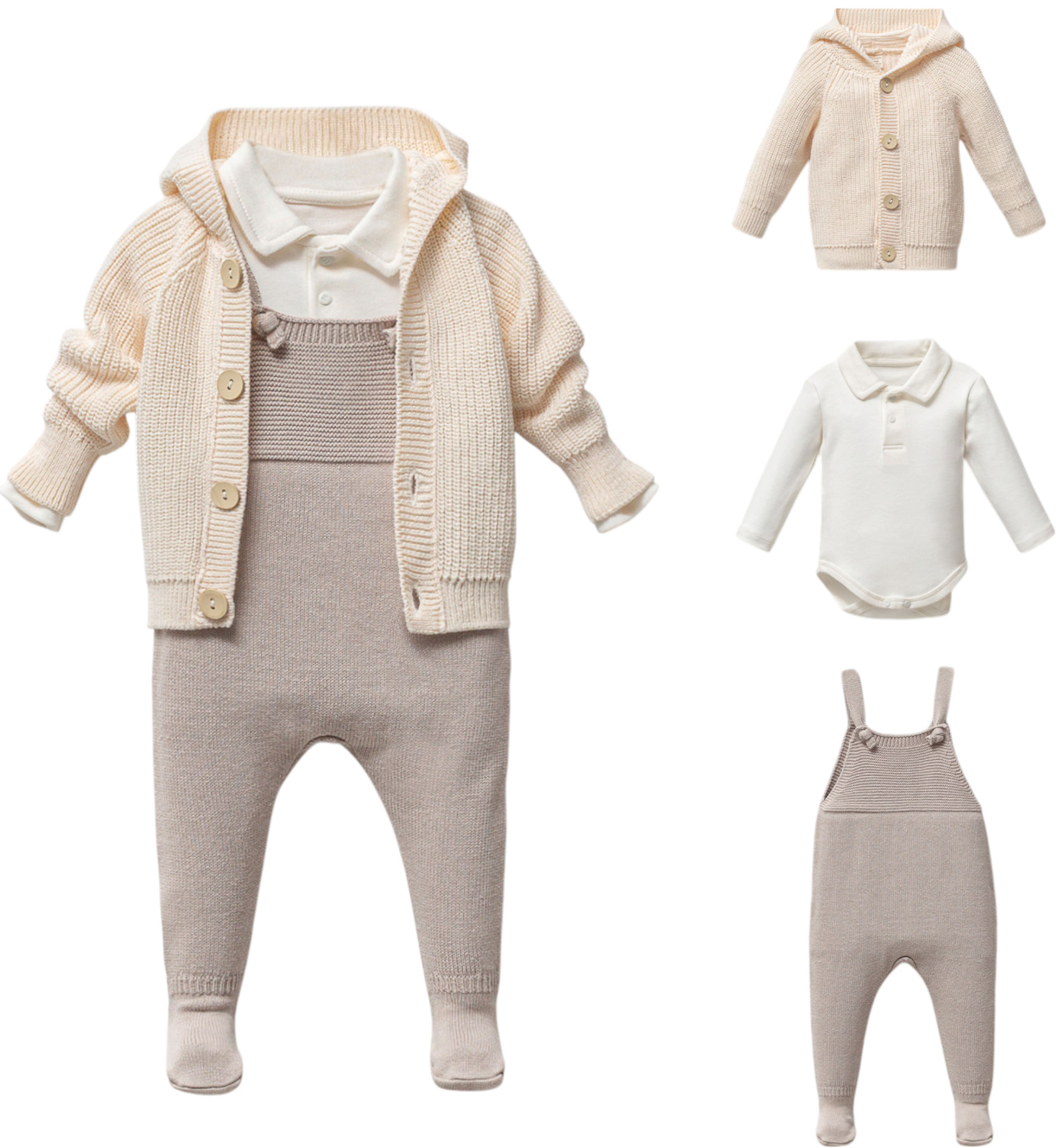 Set overalls+sweater+body