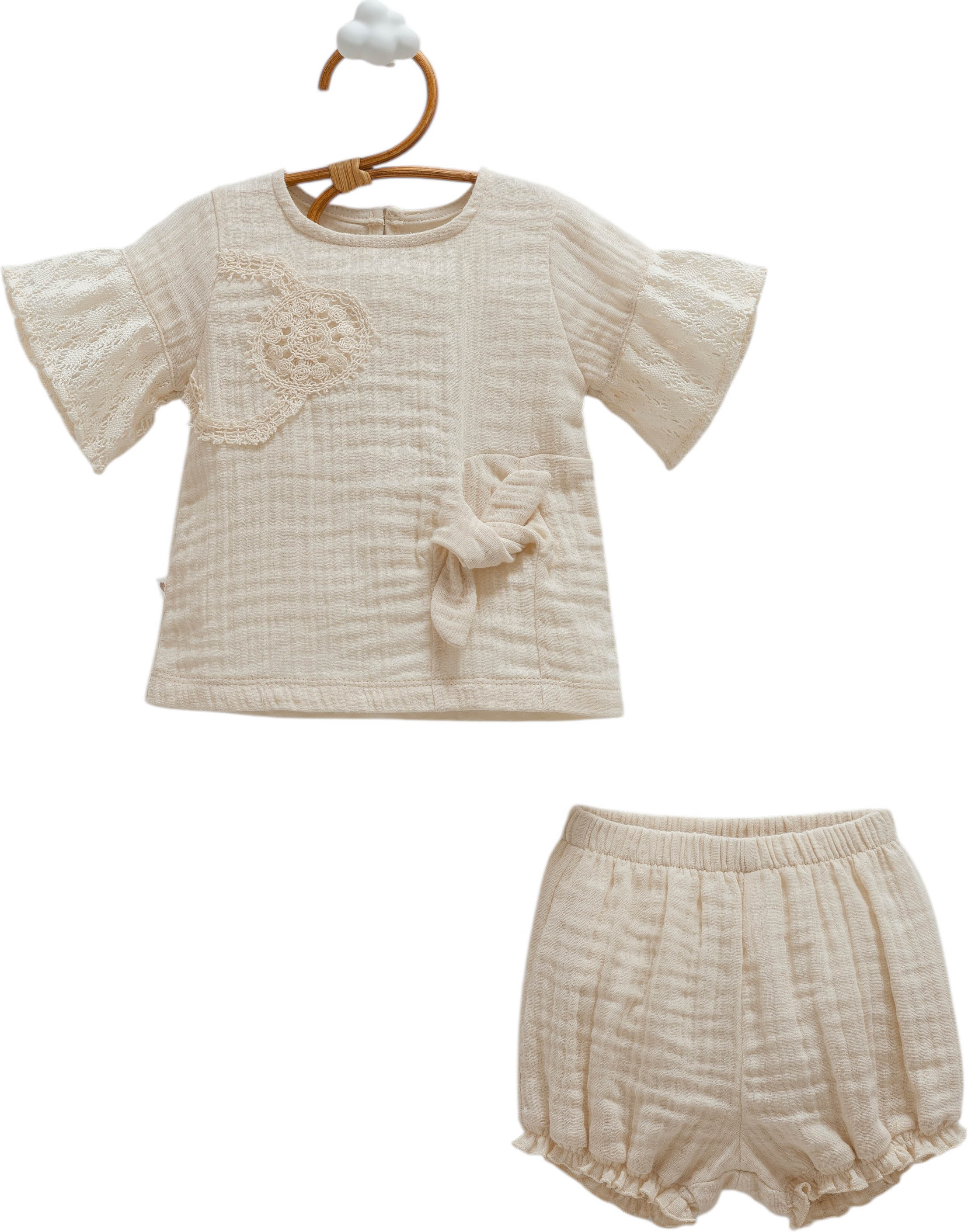 Set blouse+shorts, series LACE FLOWER. (Expected 30.01.2026)
