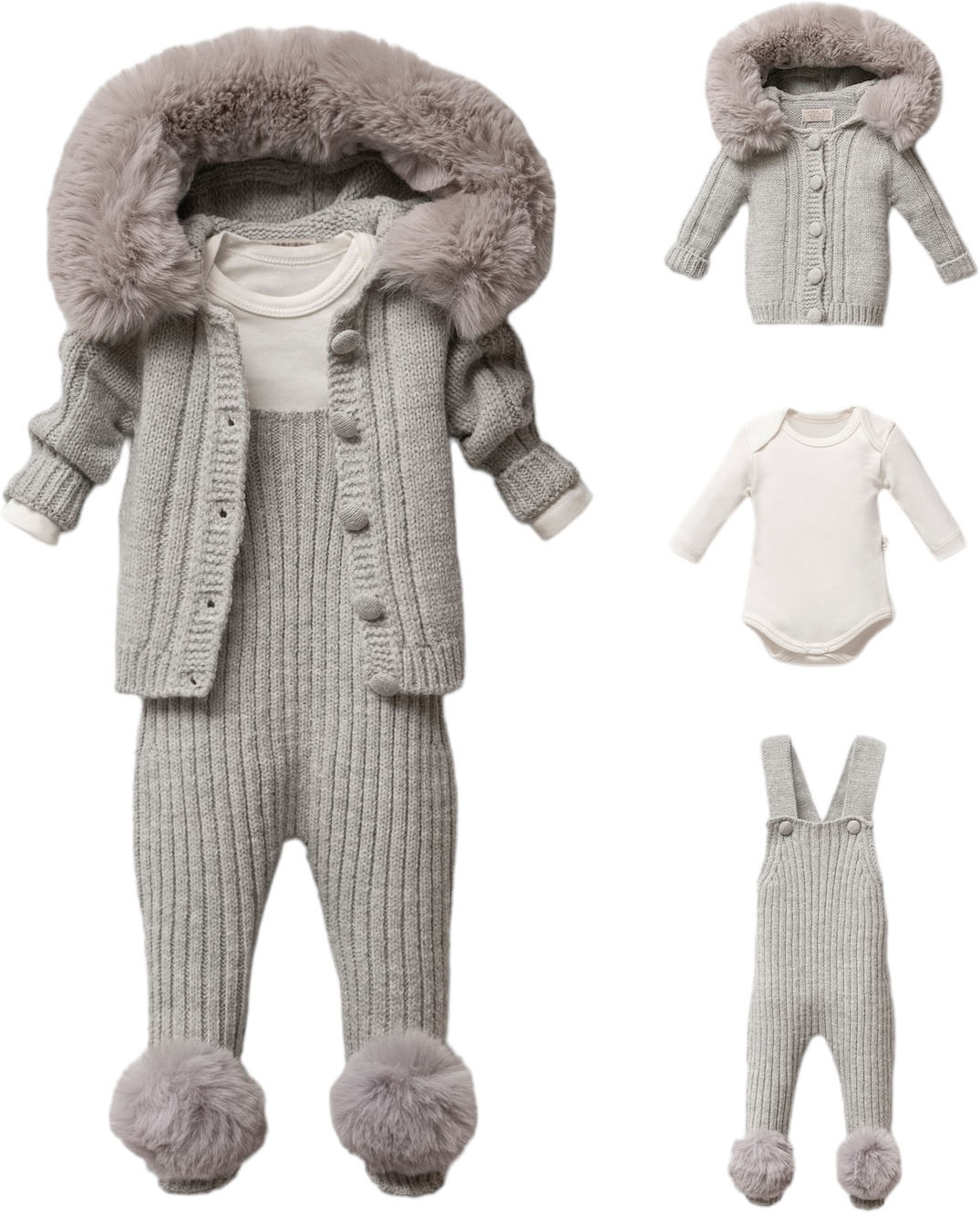 Set sweater+body+overalls