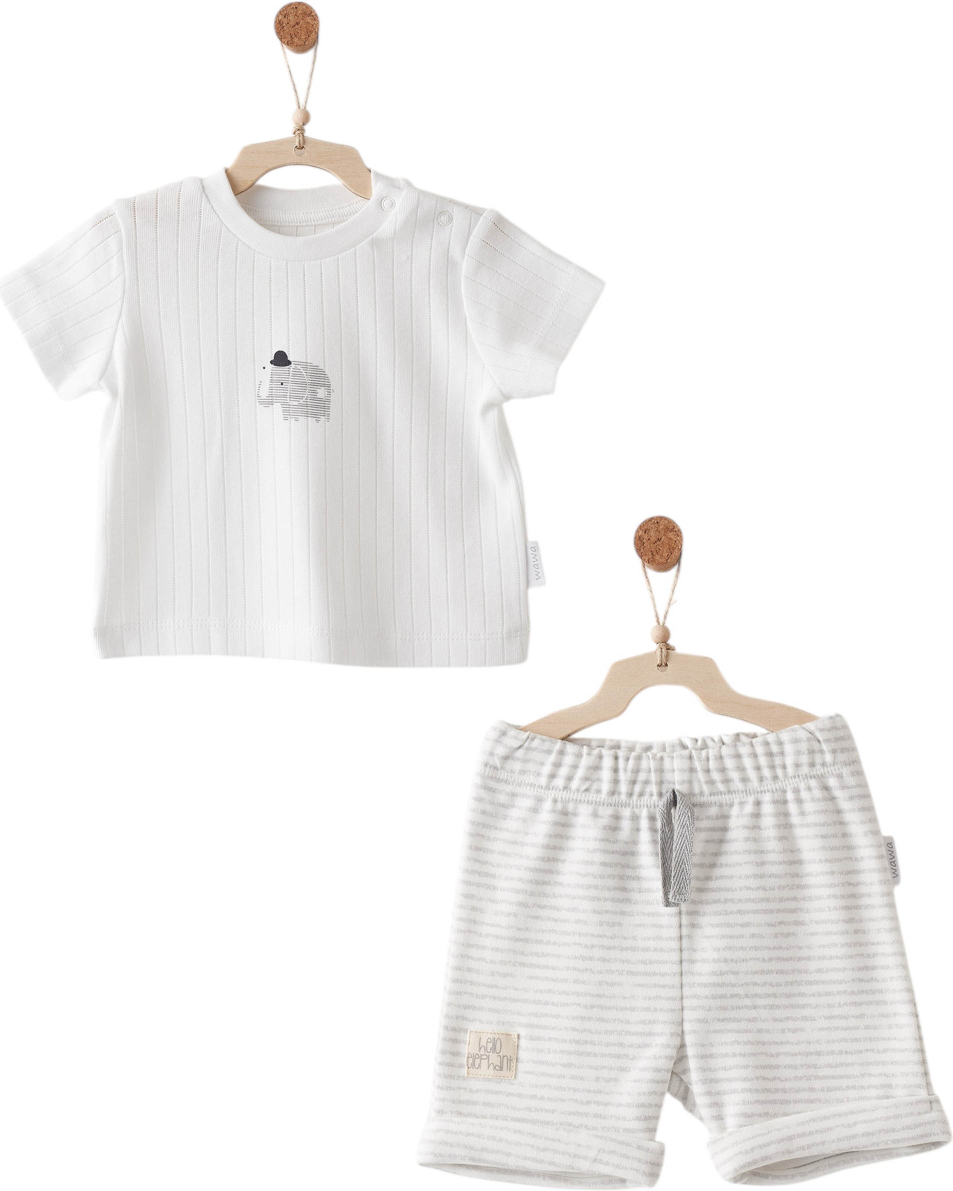 T-shirt+shorts set, HELLO ELEPHANT series. (Expected on 01/30/2026) T-shirt+shorts set, HELLO ELEPHANT series. (Expected on 01/30/2026)