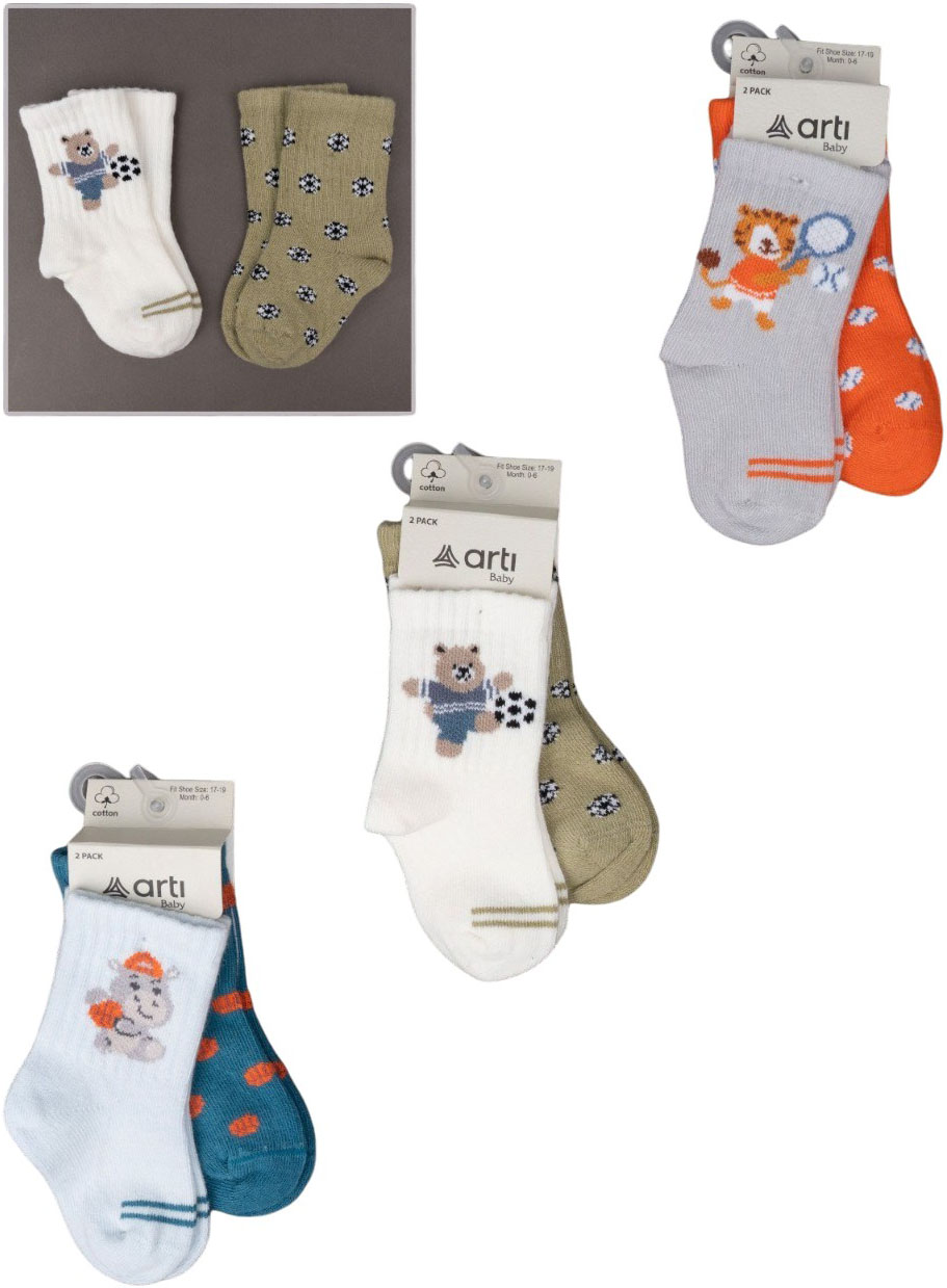 Socks cotton set 2 pairs (pack of 6 sets) Ninno Socks cotton set 2 pairs (pack of 6 sets) Ninno